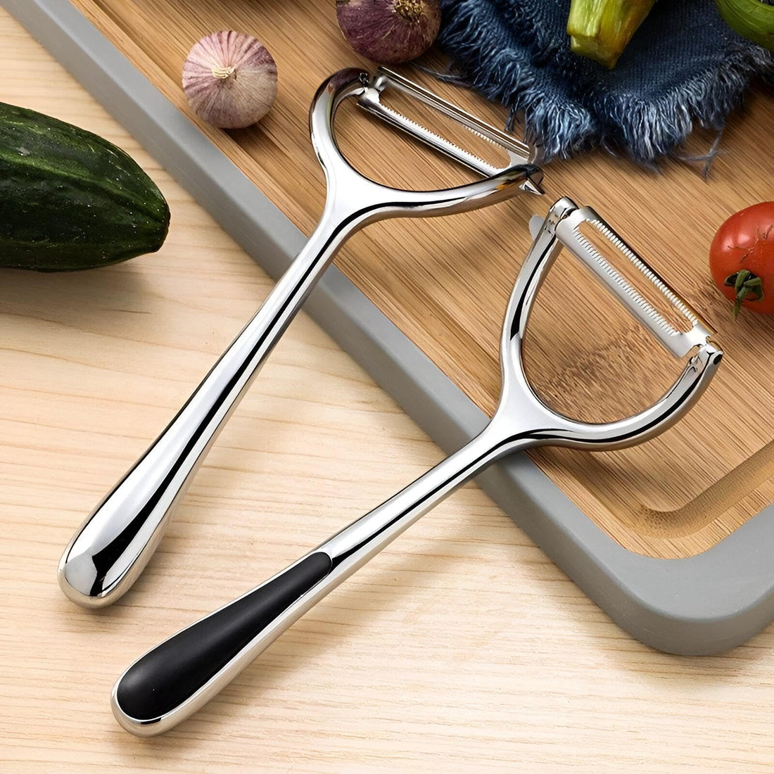 Swiss Peeler - Innovative Stainless Steel Blade for Versatile Use in Everyday Cooking Needs (2PCS)