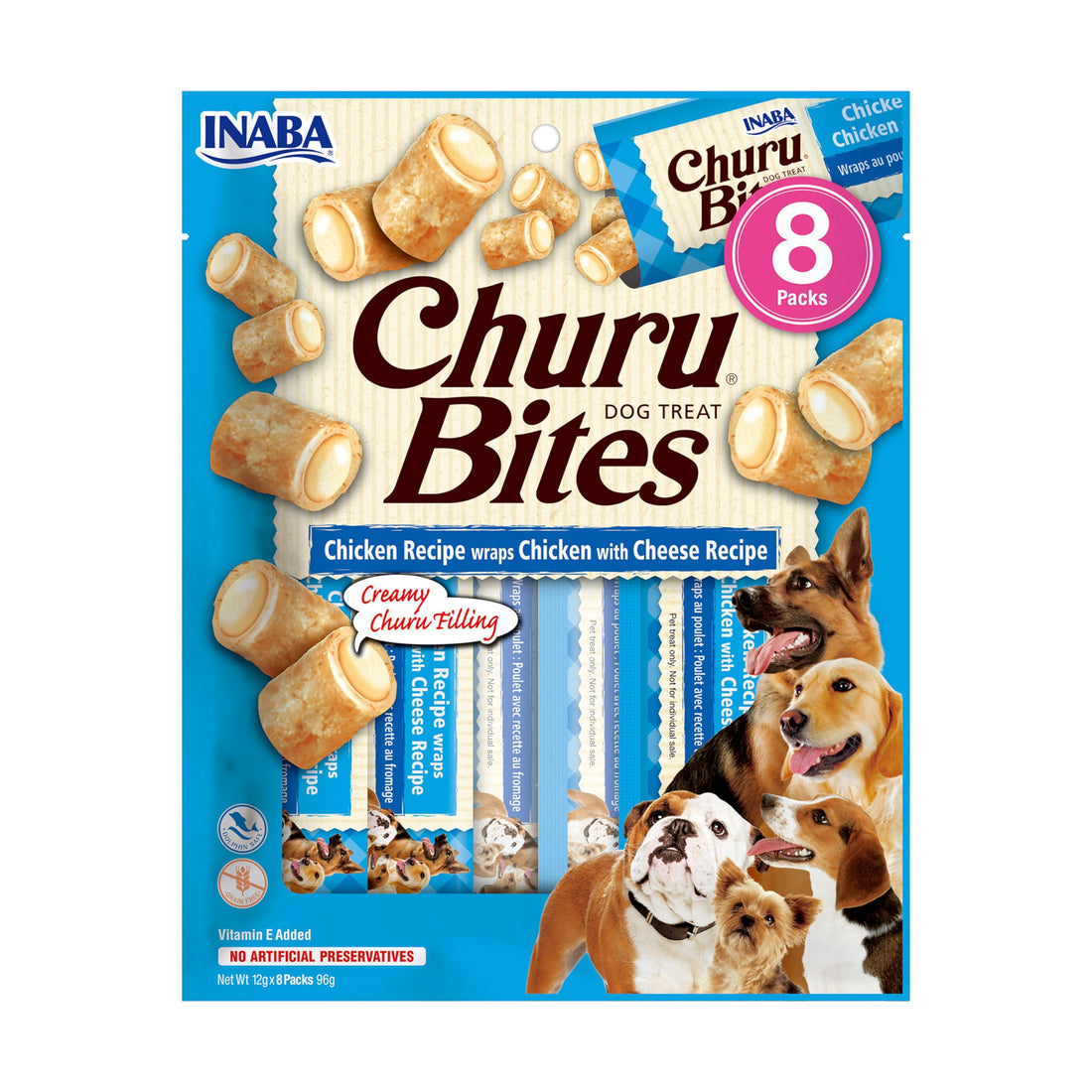 Churu Bites Chicken and Cheese INABA for Dogs 8 x 12 g
