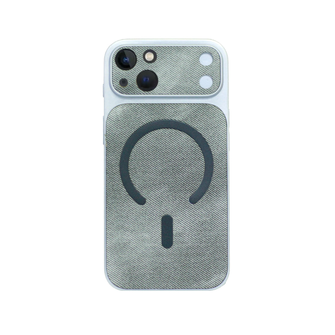 Premium Protective Case That Transforms Your(iPhone 13) Into An iPhone 17 Series With Stylish Design Inspired By Premium Fabric, Flexible With Denim Like Effect And Scratch Resistant. (Gray)