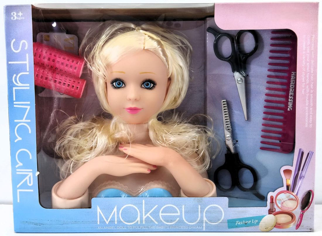 Styling Girl Makeup Doll Head Toy Figure, Plastic, for Ages 3+