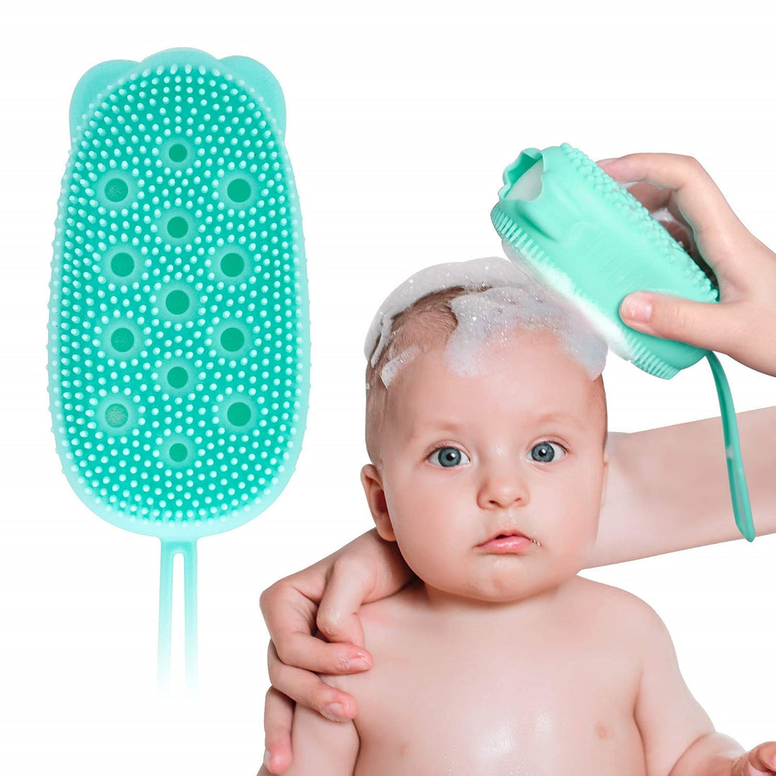 BeeDuck® Silicone Bubble Bath Quick Foaming Scrubbing Soft Rubbing Massage Body Cleaner Brush for Shower Bathroom