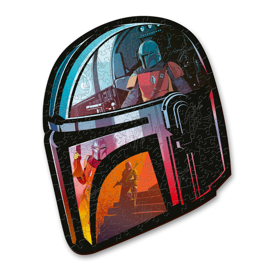 Trefl 20186 Woodcraft Star Wars The Mandalorian Wooden Contour Puzzle, Multi-Colour