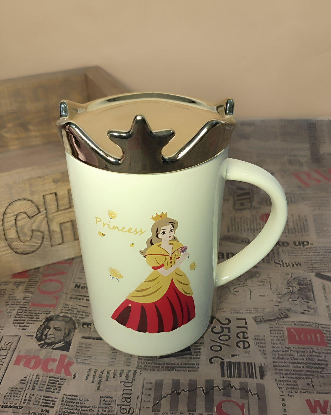 Excellent heat preservation - Princess custom porcelain lid, Royal Gold finish, cartoon shapes, keeps drinks warm, perfect for everyday use