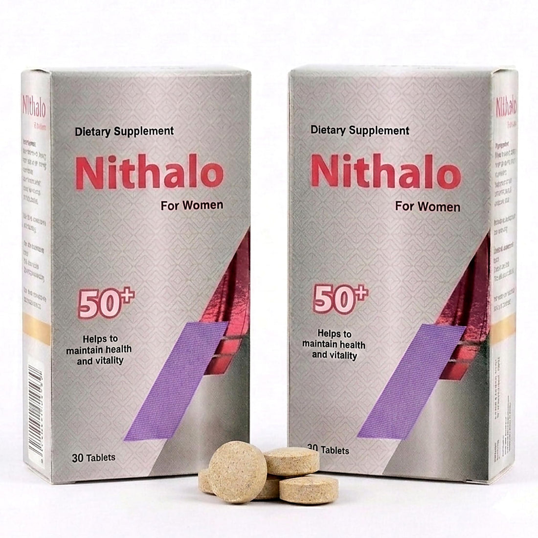 Nithalo Multivitamin for Women 50+ | Pack of 2 x 30 Tablets | Daily Women’s Nutritional Needs for Adults Over 50, (60 Tablets)
