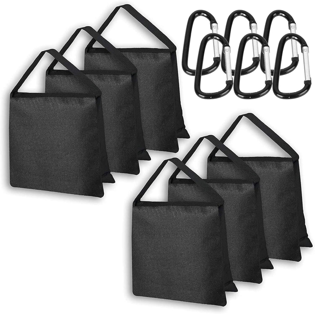 Upgraded Heavy Duty Sandbag, Photo Video Studio Weight Bag Saddlebag Design for Photography Light Stand Tripod, Umbrella Base, Camping, Pop up Tent, Fishing Chair - 6 Pack