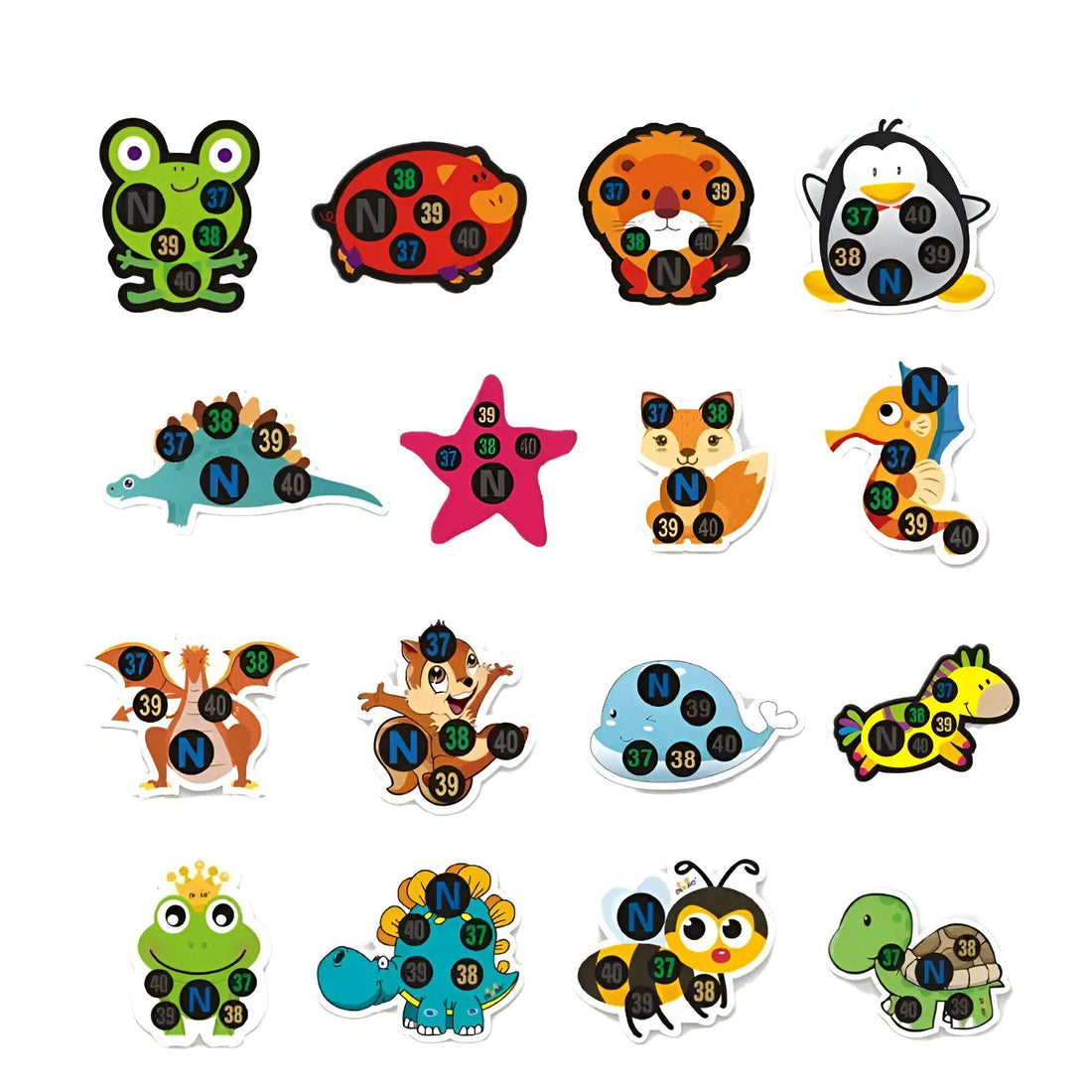 Cool Cartoon Forehead Temperature Stickers for Fever Monitor for Babies, Babies, Adults - Essential Home Supplies for Quick and Easy Fever Detection (5)