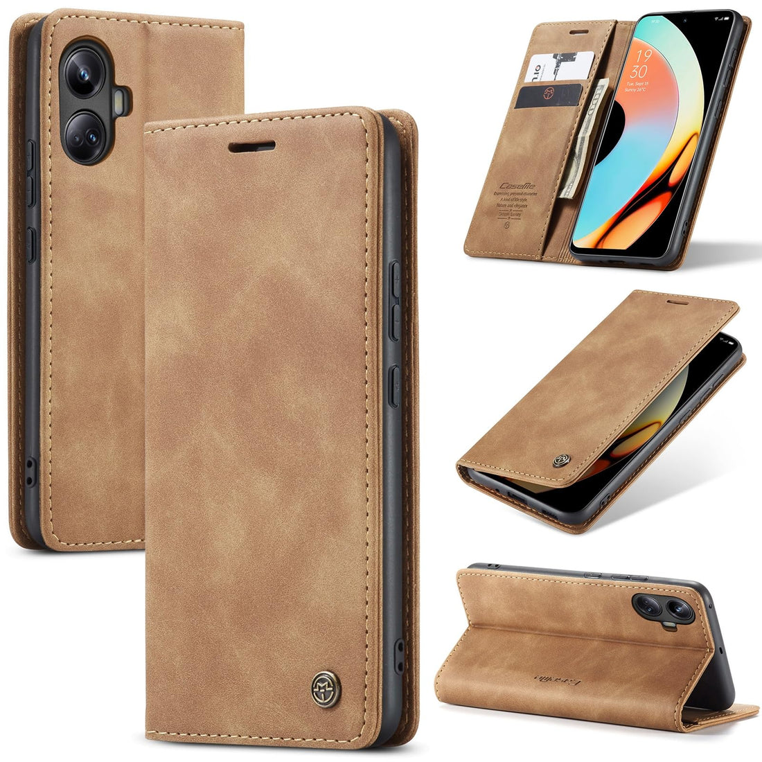 Compatible with oppo Realme 10 pro plus (10 pro+) Case Multifunctional Horizontal Flip Leather Case, with Card Slot & Holder & Wallet for oppo Realme 10 pro plus (10 pro+) (brown)