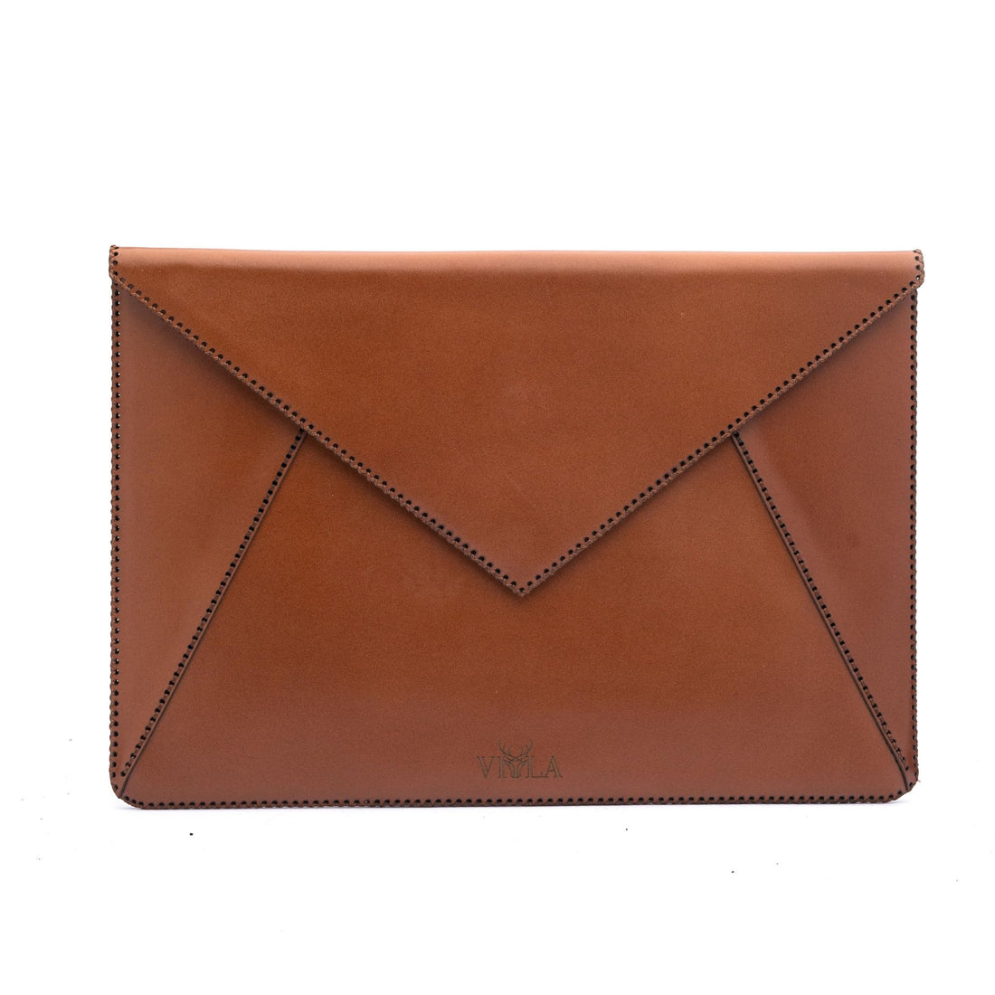 Leather Laptop Sleeve Case for MacBook Pro Air HP Dell, Genuine Cowhide Envelope Design with Magnetic Closure, Hand-Stitched, Slim Cover, Available in 13 13.3 15.6 inch (Havan, Large)