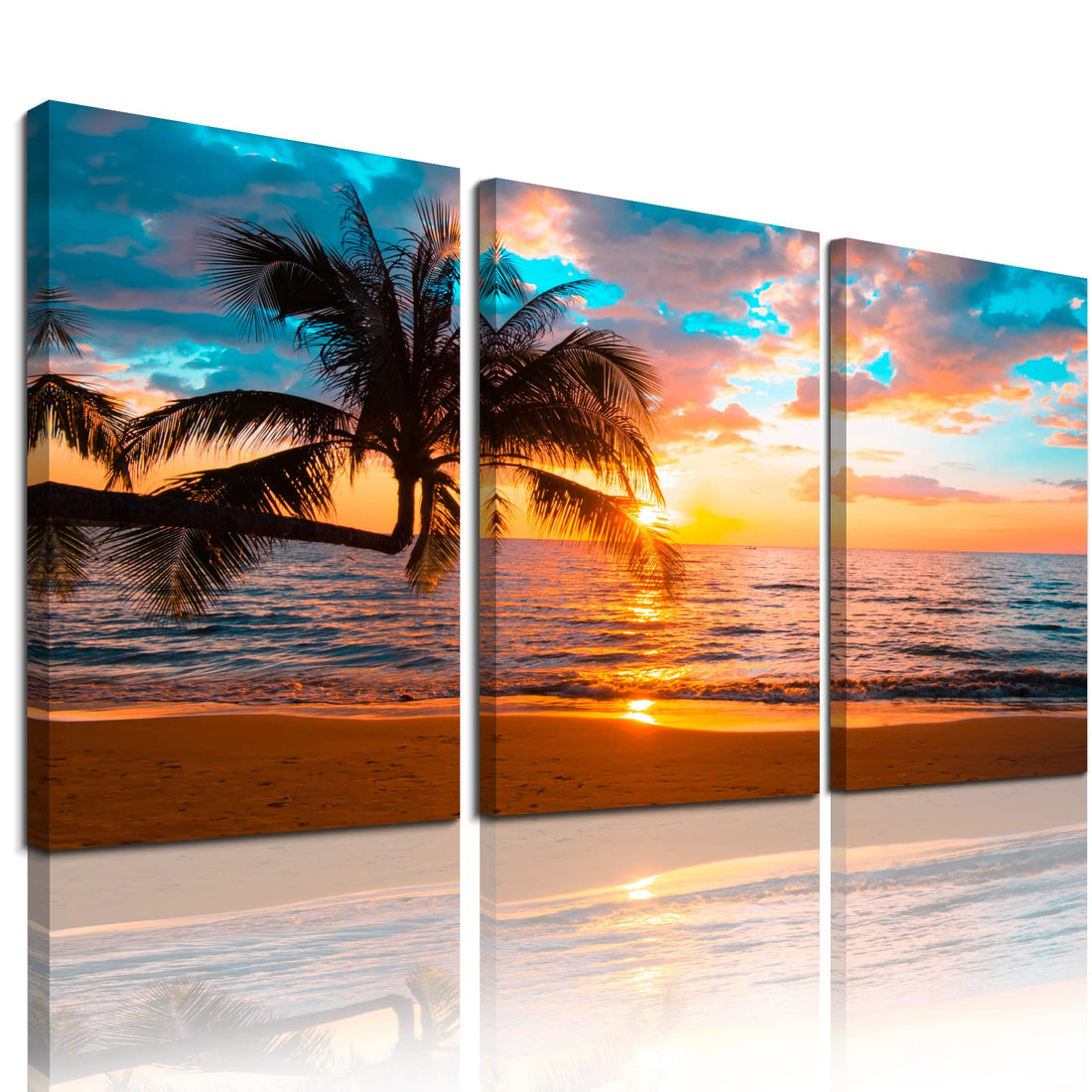 EPHANY Print Artwork Blue Ocean Sea Wall Art Art - Canvas Prints Picture Seaview Bottom View Beneath Surface Pictures Painting On Canvas Modern Seascape Home Office Decor (C-3pcs,16"x24"x3pcs)