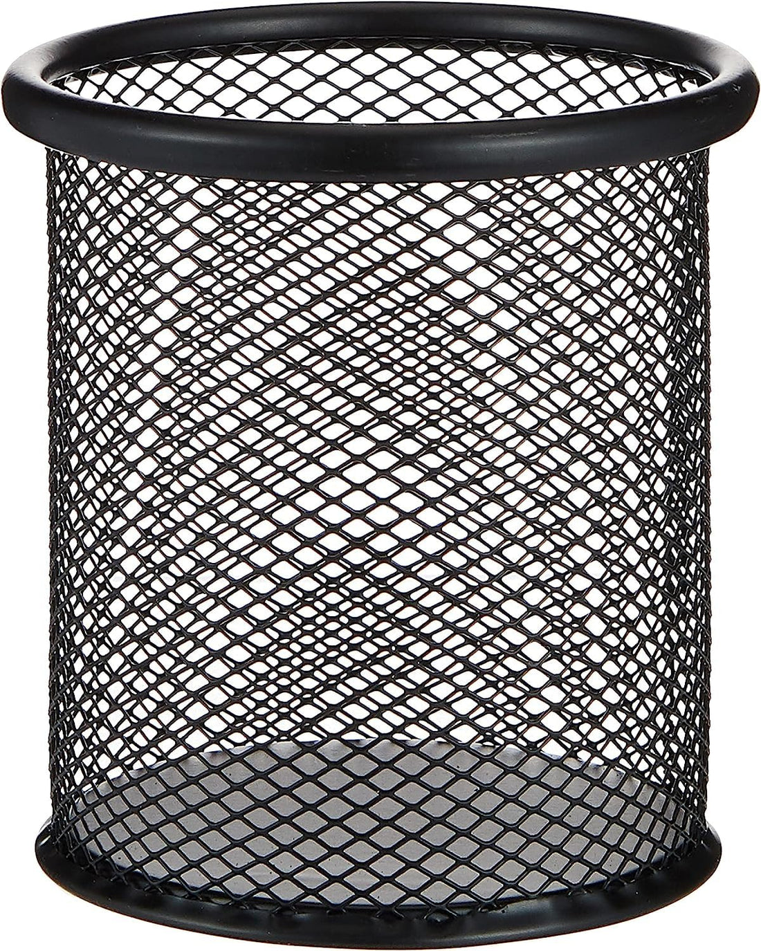 Black Pen Holder Cup for Desk, Pencil Cup Holder, Black Wire Mesh Pen Cup for Desk Office Pen Organizer