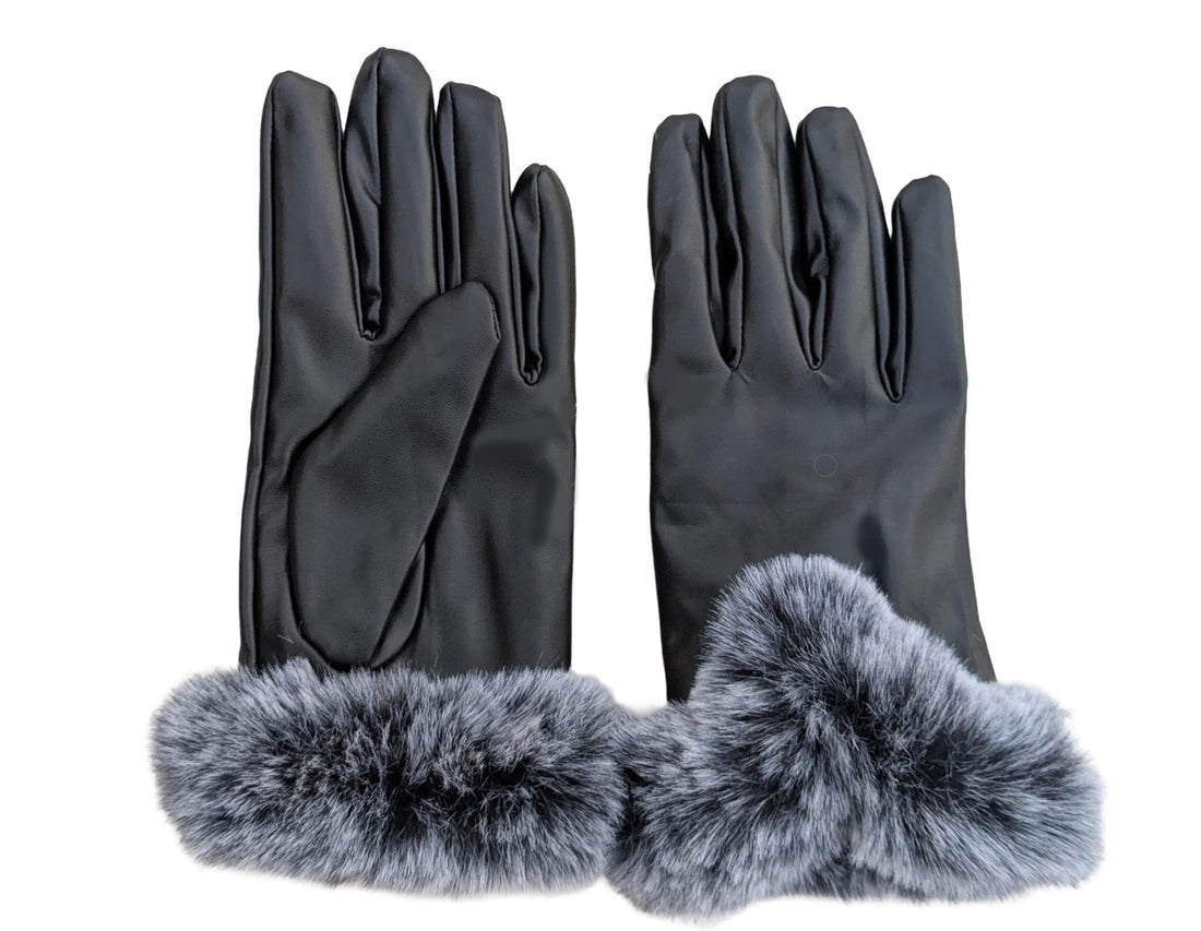 Girls Leather Gloves Wrist Fur Soft Padded Gloves Suitable for Girls Up to 12 Years Old Generic