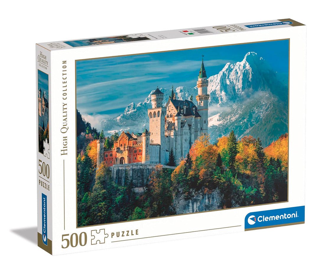 Clementoni Collection-Neuschwanstein Castle-500 Pieces Adult Jigsaw Puzzle, Made in Italy, Multicoloured, 35146