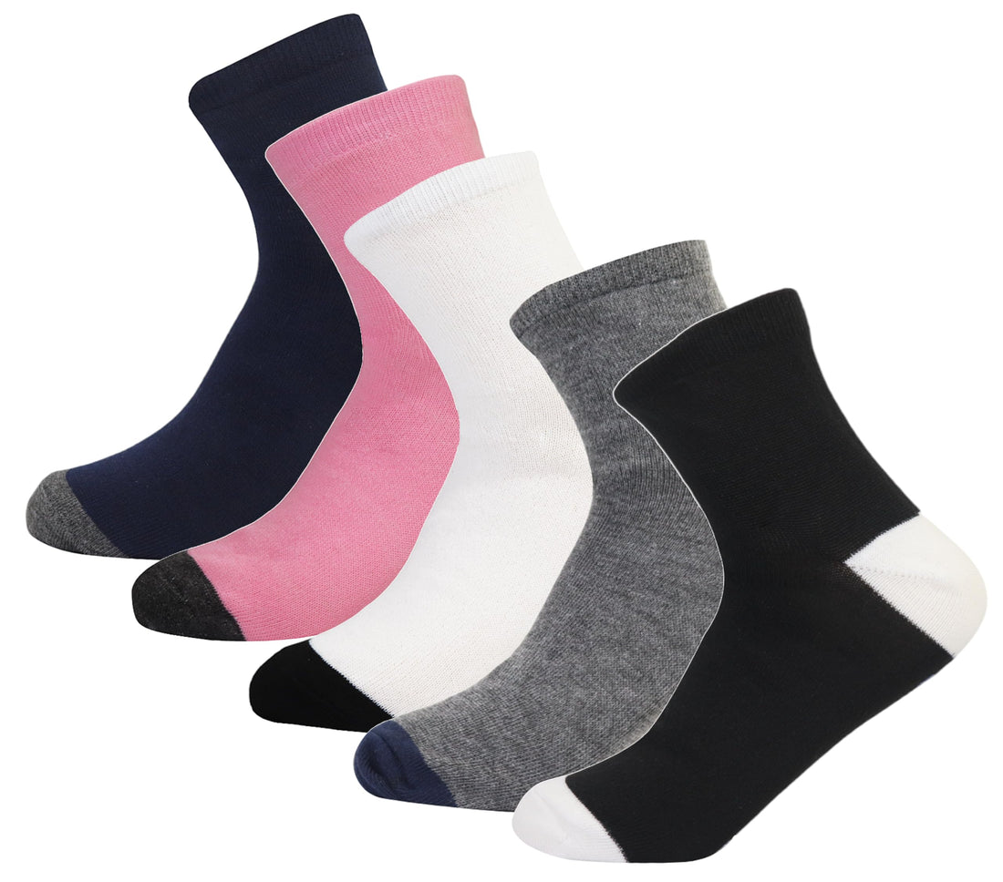 White Flower Girls Set Of 5 Pieces Casual Socks Socks (pack of 1)
