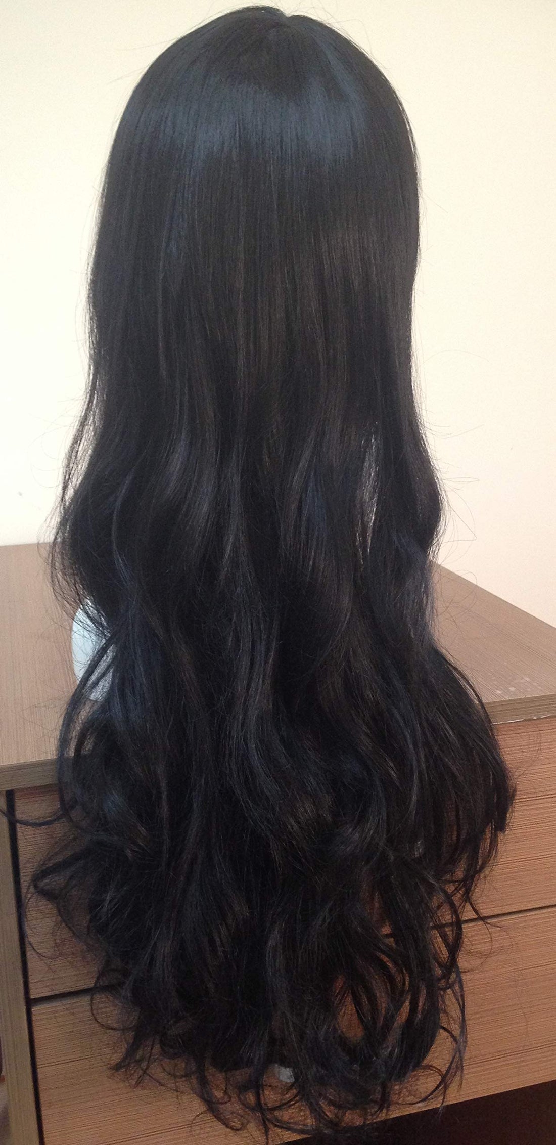 ECIF Long Synthetic Black Wavy Wig