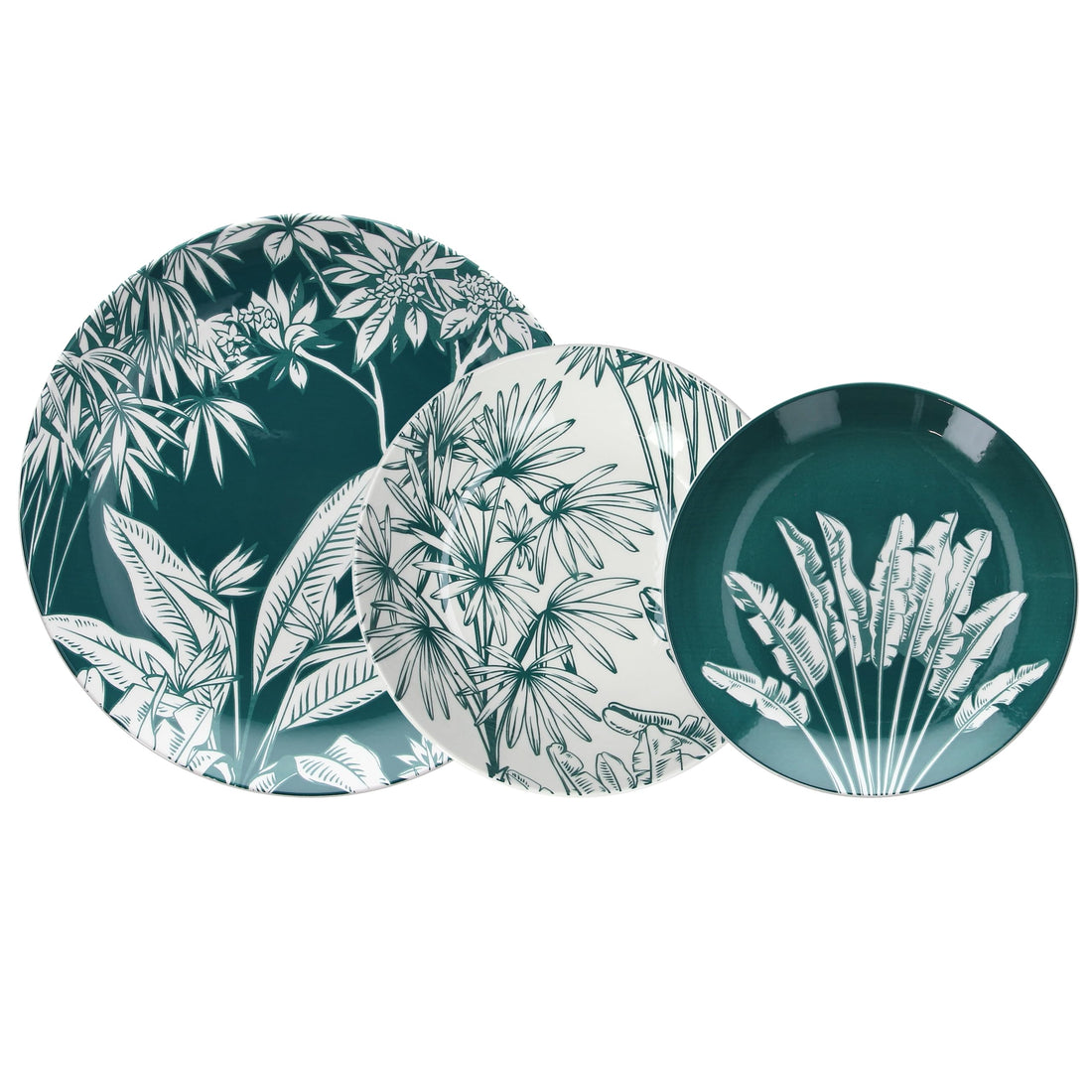 Tognana Madison 18-Piece Porcelain Dinnerware Set, Palm Beach Pattern