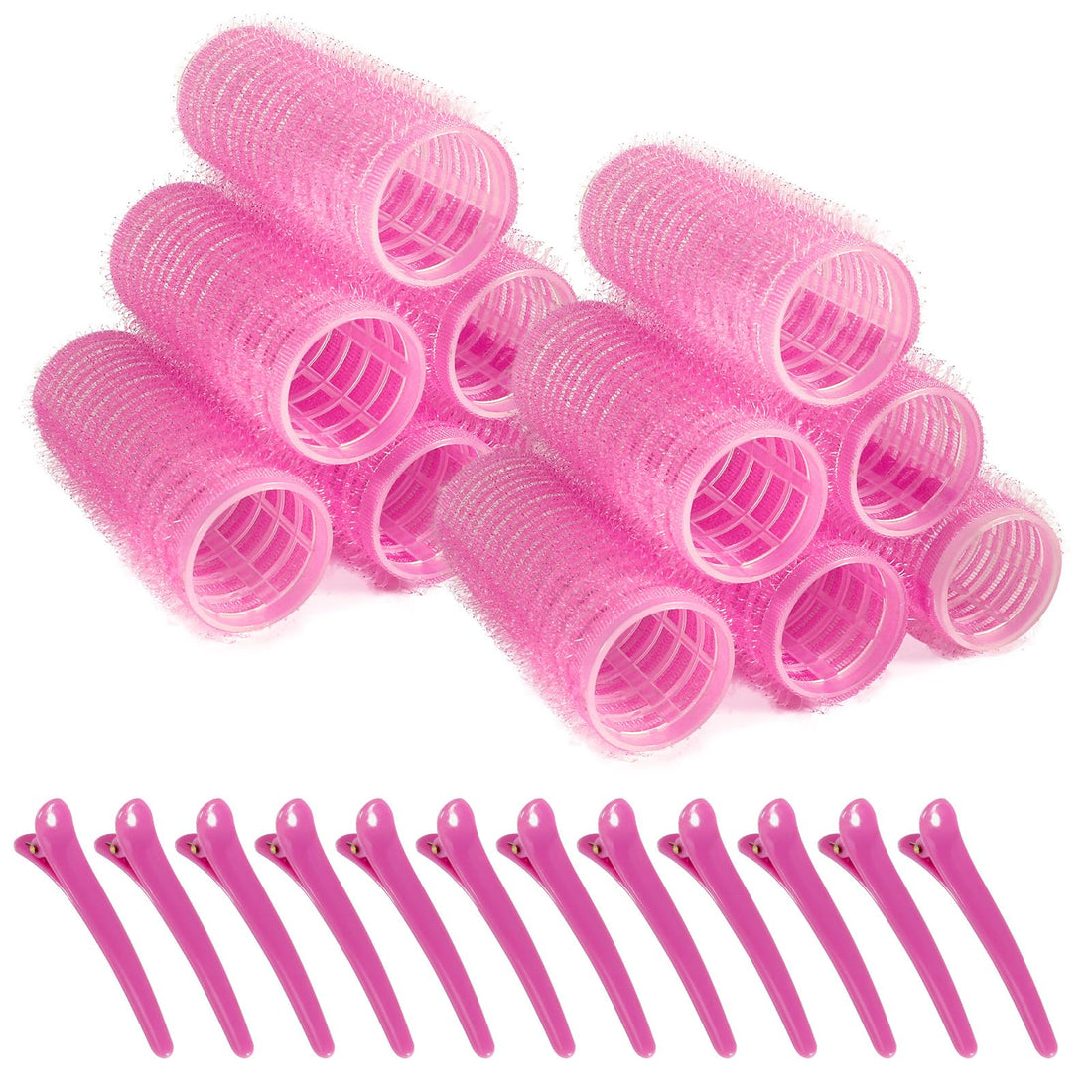 Hair Rollers, 12 Pack Salon Hair Dressing Curlers, Self Grip Hair Roller sets, Hair Curlers for Long Hair, DIY Curly Hairstyle, Colors May Vary, Small