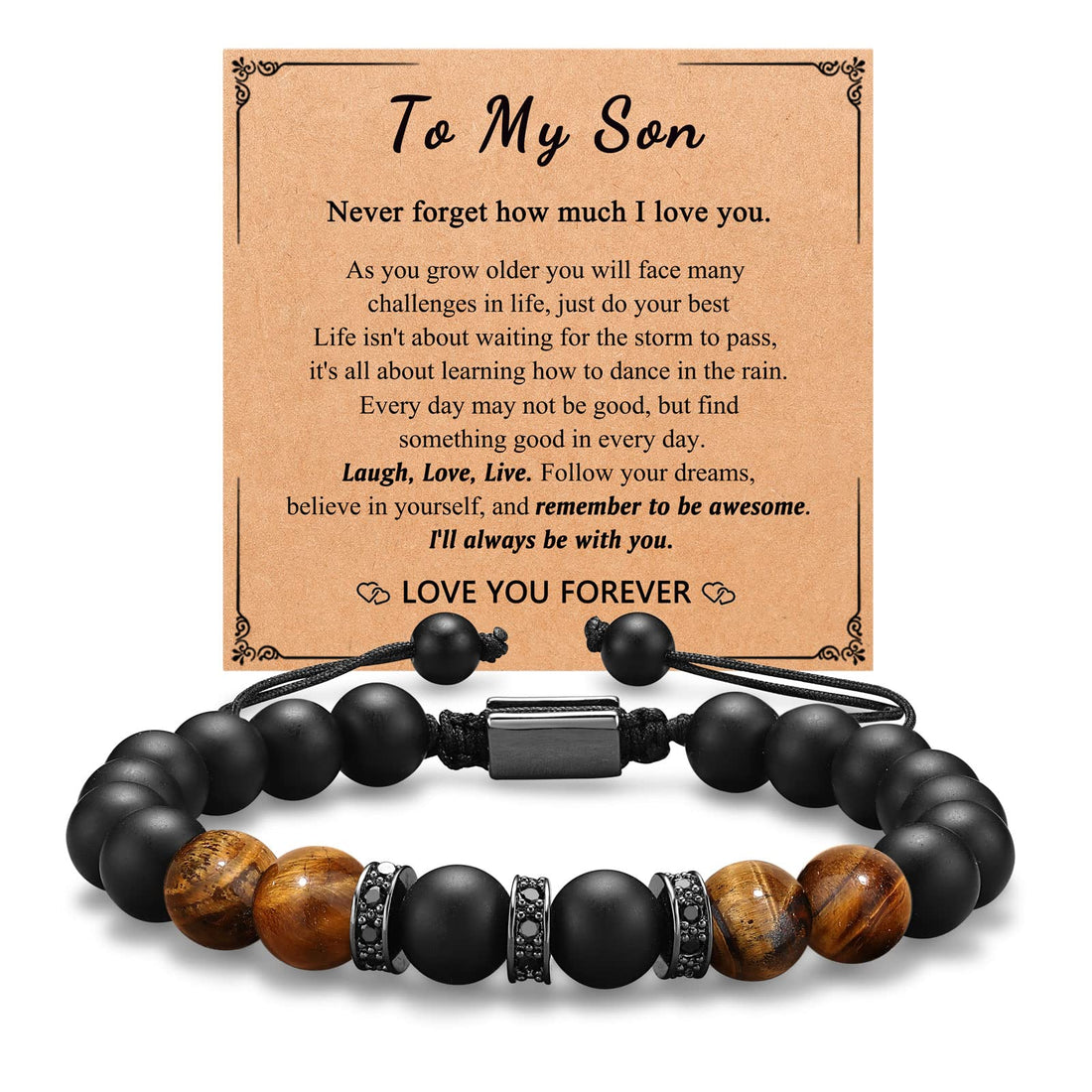 Mens Gifts for Boyfriend Husband Fiance Soulmate, To My Love Soulmate Grandpa Dad Son Grandson, Brother Anniversary Christmas Bracelet Gifts for Him, 5.5 inch, Stainless Steel