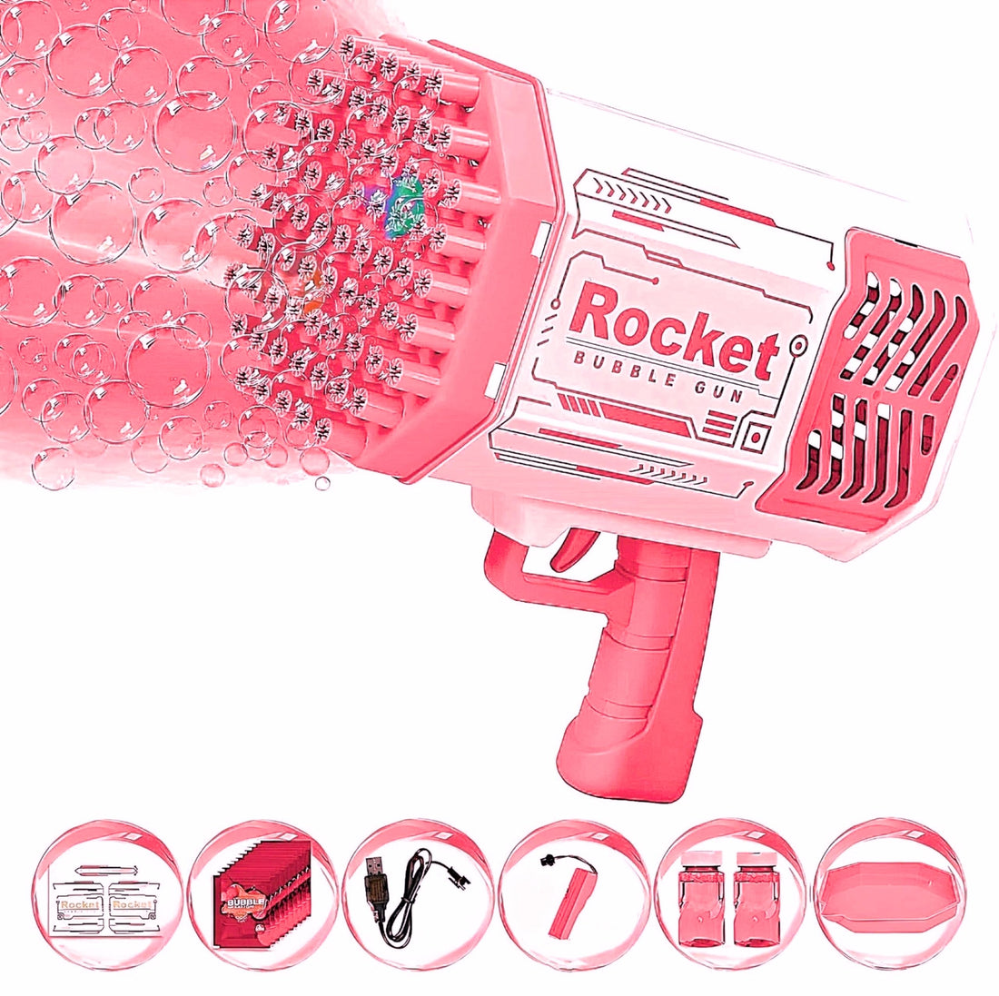 Bubble Machine 1000 Bubble Gun Best Bazooka Bubble Gun Kids Bubble Bazooka Water Table Toddlers 4-13-Guns Bubbles for Kids-Bazooka Bubble Machine Gun-Outdoor Toys. 28 Bags of Bubble Water as a Gift.