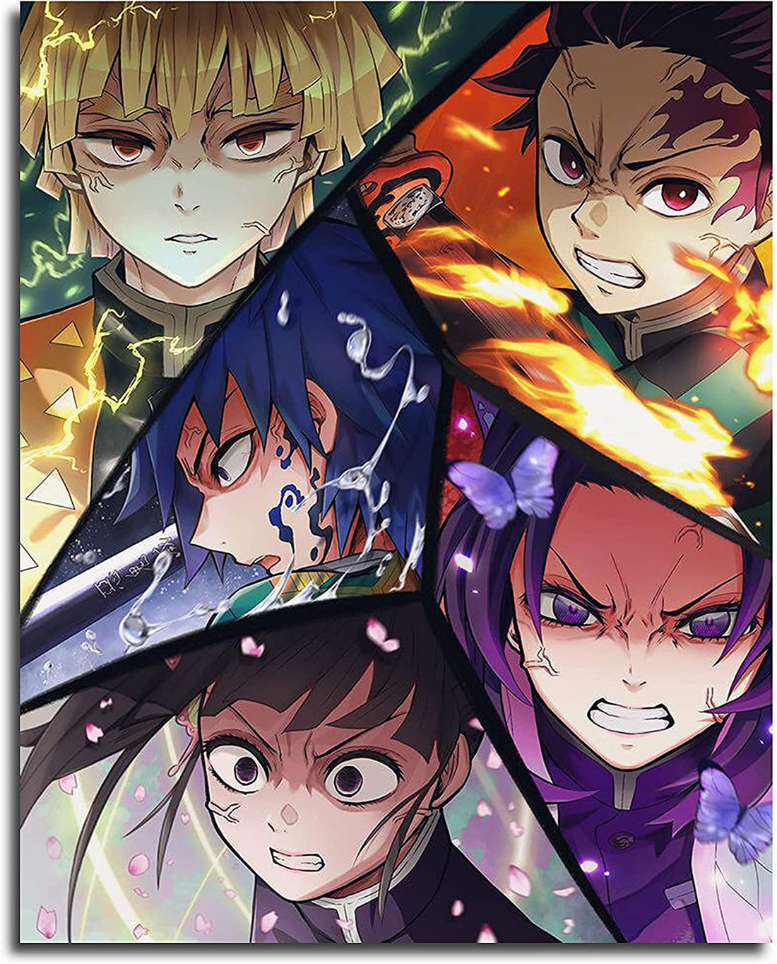 Demon Slaye Poster Anime Wall Art, Unframed Manga Photo Prints Poster Pictures Artwork Uv Coated for Home Bedroom Living Room Decor, 8Inch x 10Inch UNFRAMED