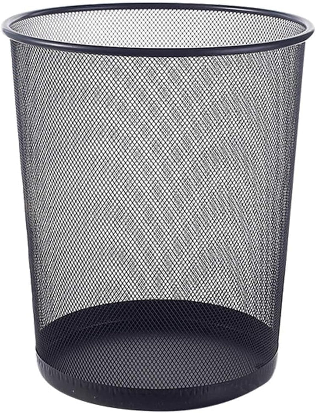 ECVV Trash Can Circular Mesh Bin Waste Paper Basket,Trash can Circular Metal Mesh Waste Paper Bin Lightweight|Random Color||Large Size:W29*H34Cm|