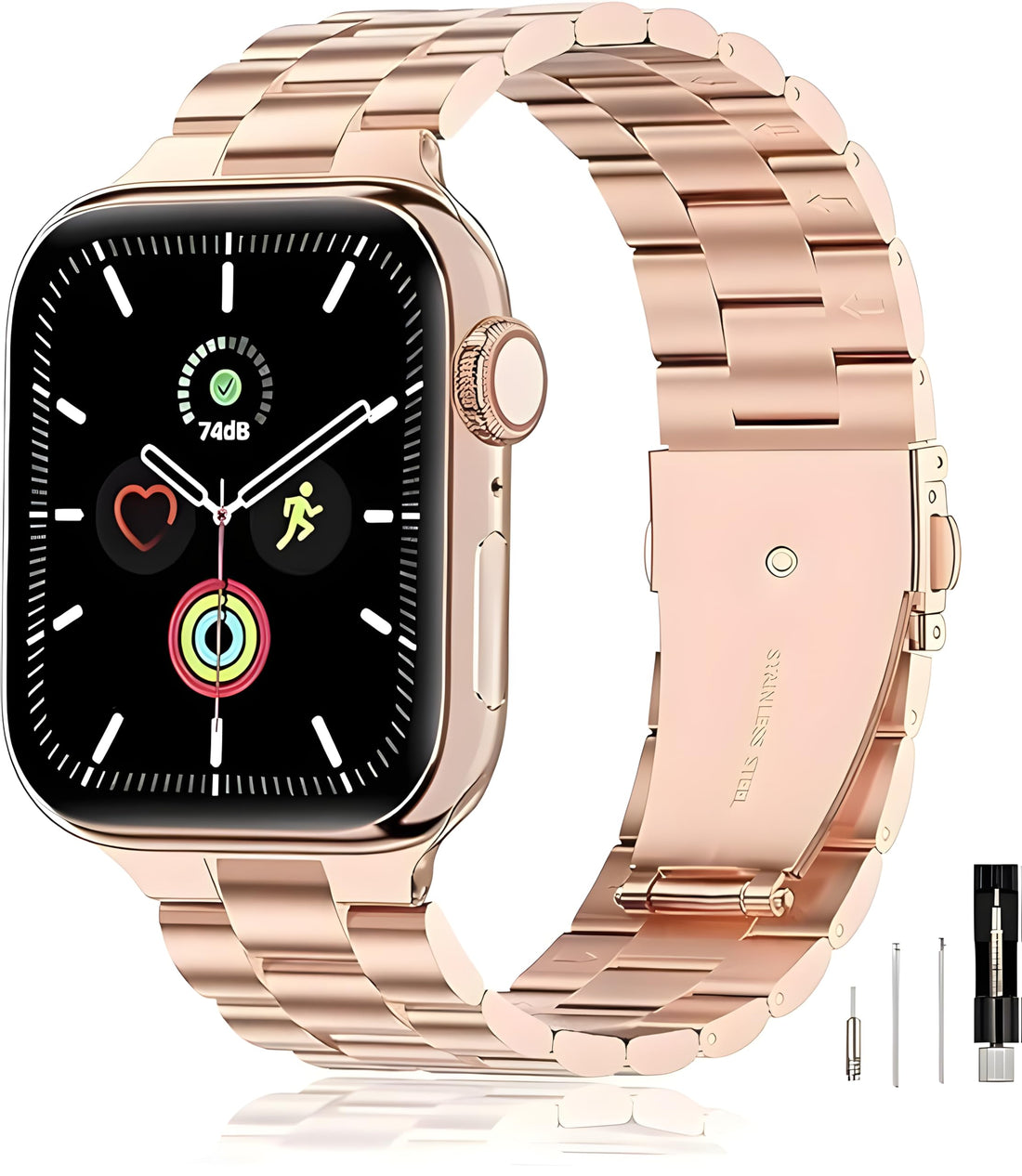 Metal Band Compatible with Apple Watch Band Size 38-40-41 SE Series 6/5/4/3/2/1 Stainless Steel Strap for iWatch - Next store