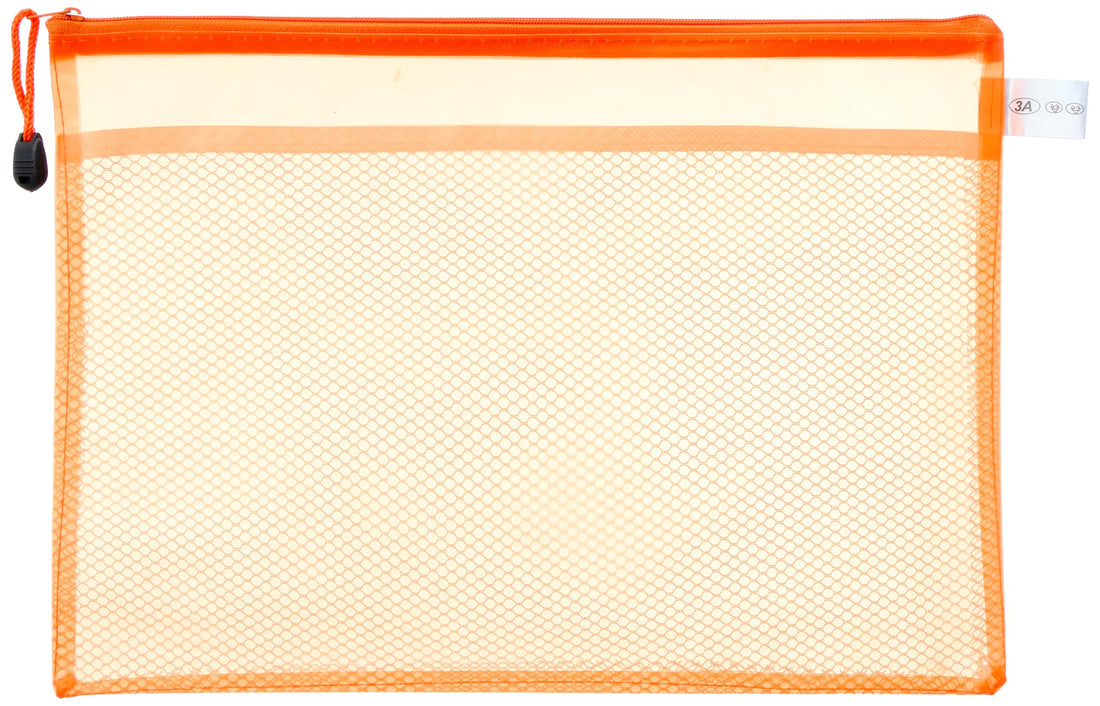 Fabric file with zipper, a4 - orange