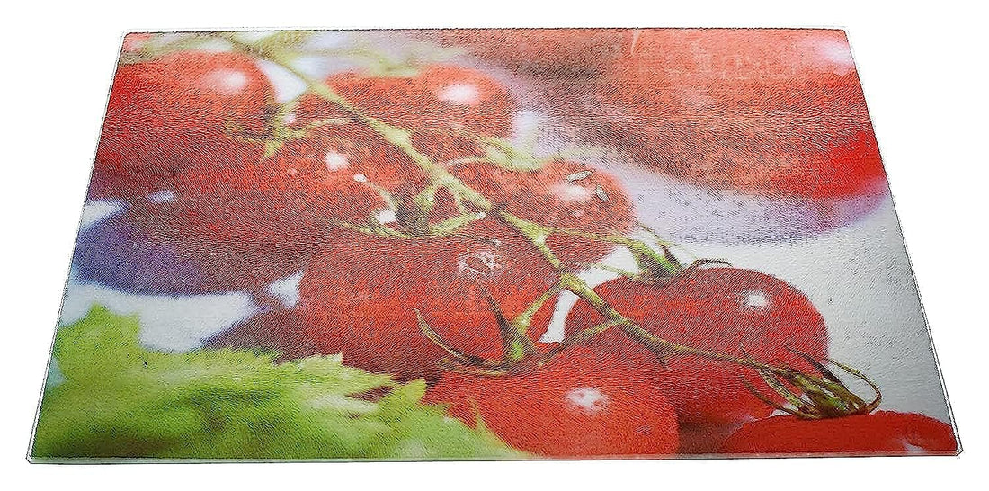 Glass Vegetable Chopping Board 38 cm x 28 cm - Multi Color