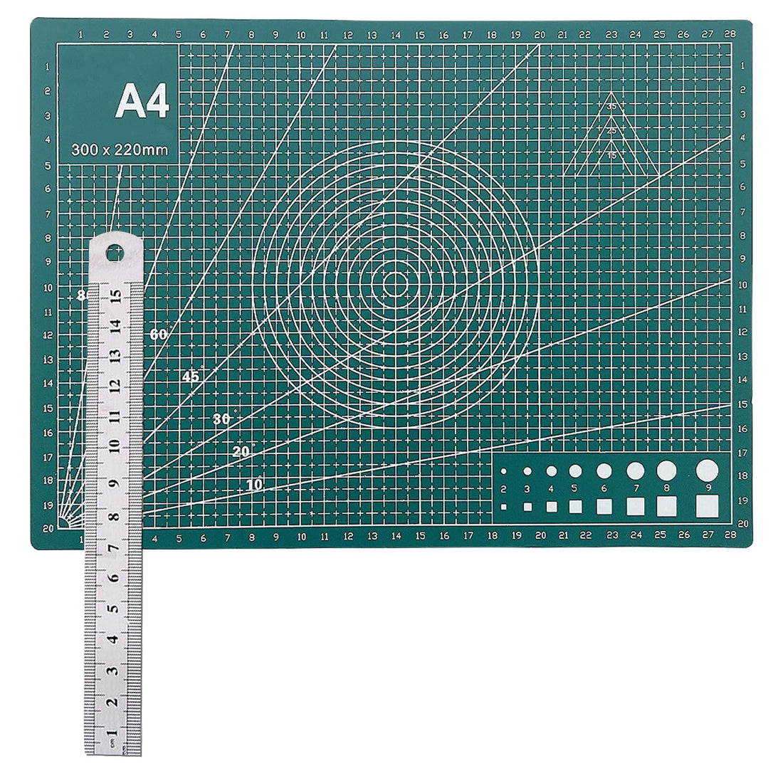 Craft Cutting Stencil Knife Set and A4 Double Sided Cutting Mat Set,Art Blade Cutting Exacto Knives Cutting Rulers Tools for Paper,Modelling,Quilting,Sewing,Scrapbook,Fabric & Papercraft- 28pcs