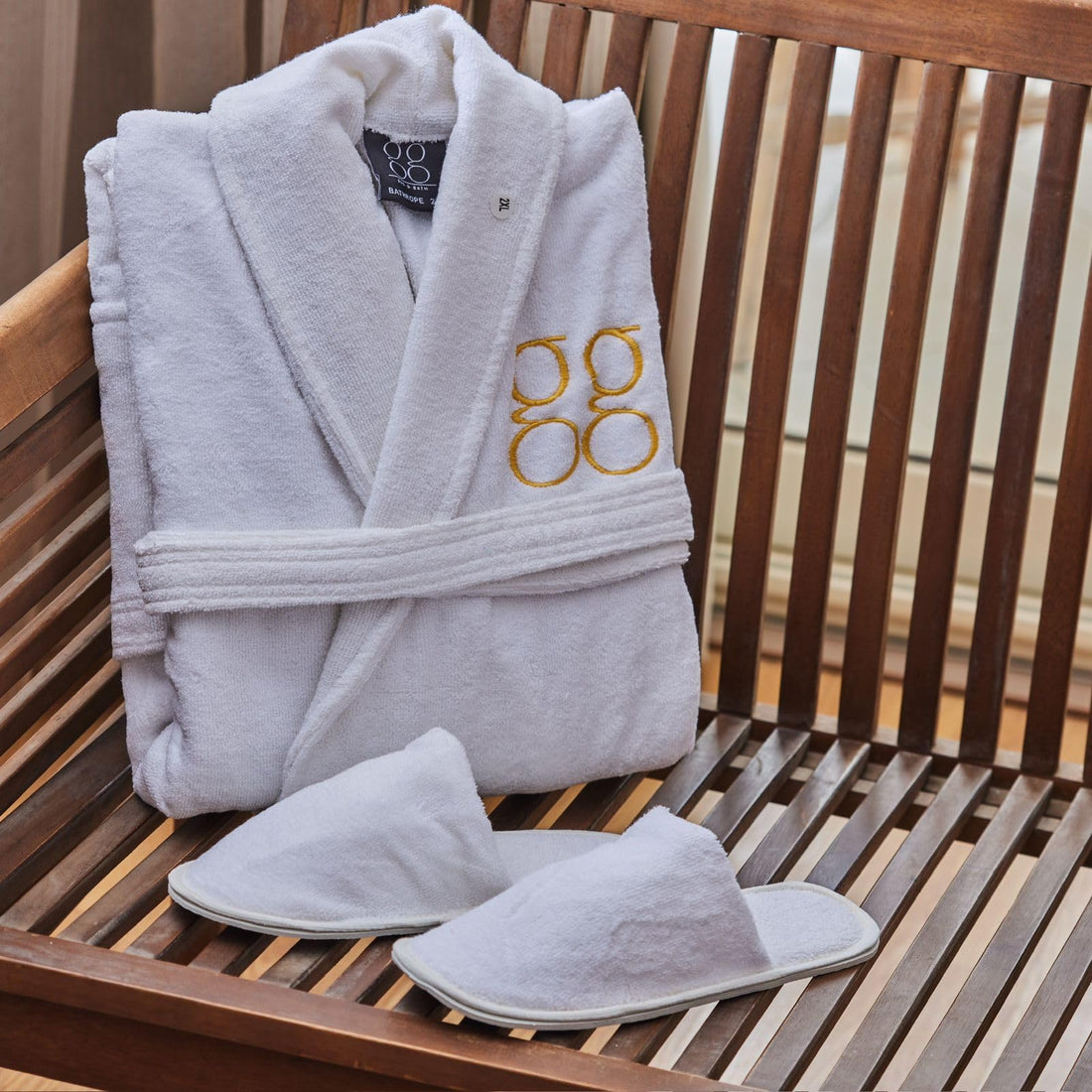 Bath Robe + Slipper cotton 100% White 3X