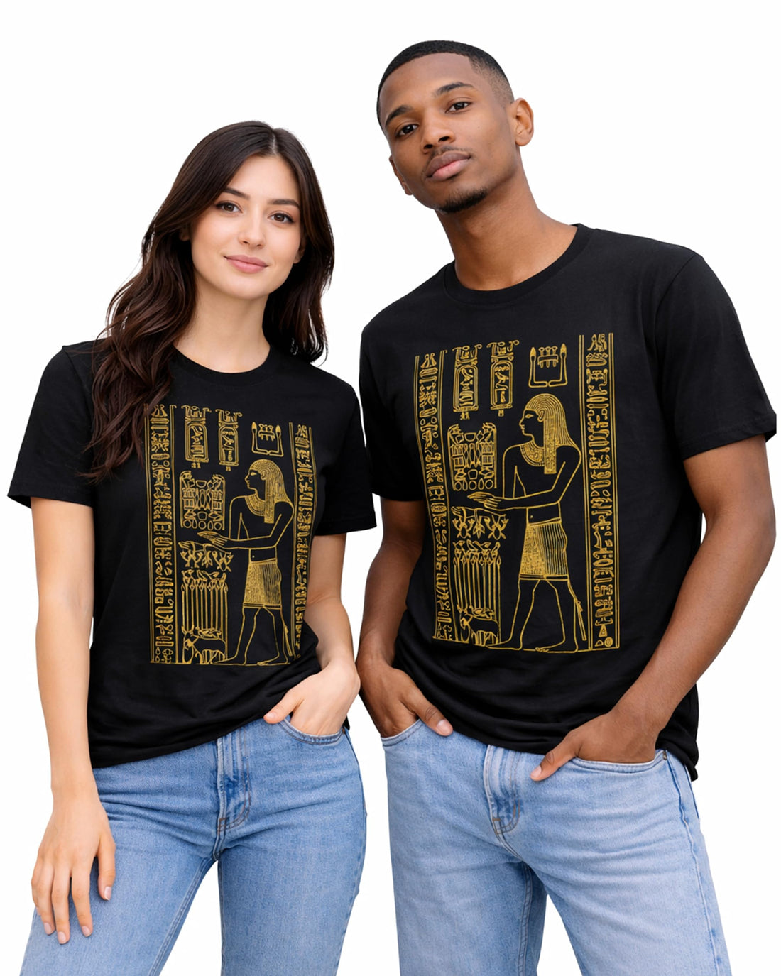 Wilo Hieroglyphs T-Shirt for Unisex, Short Sleeve, Round Neck, Regular Fit.
