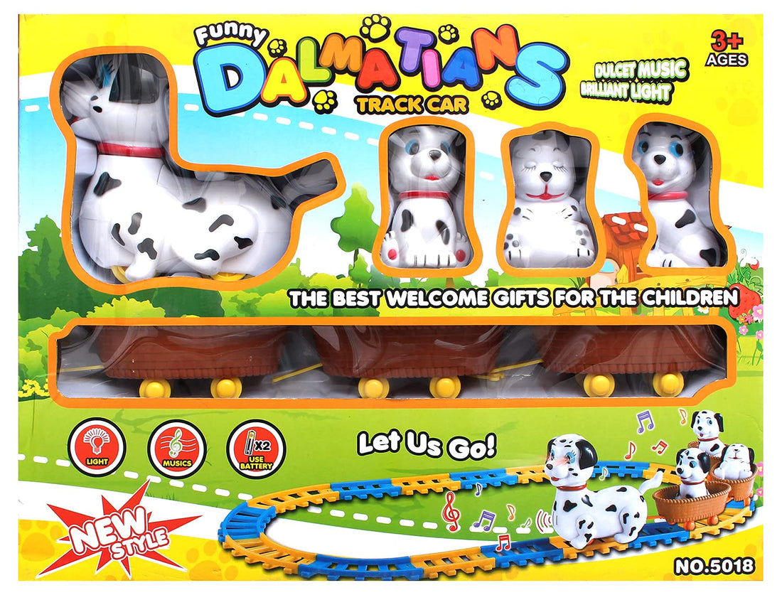Dalmatians Funny Track Car 5018 Music and Light Play for Unisex, Multi Color