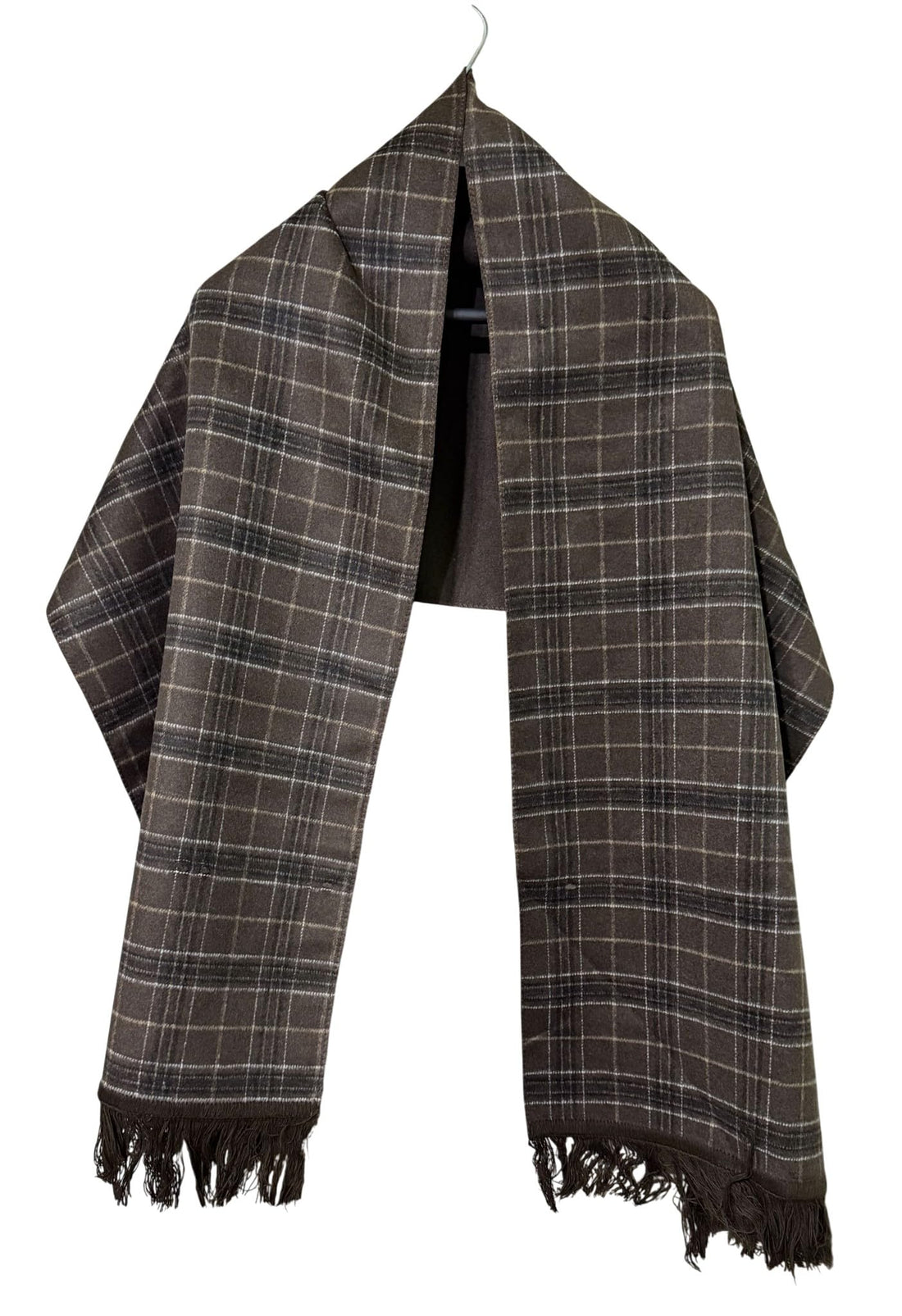 Double Face Solid & Plaid Check/Carreau/Stripe Pattern Wool Winter Scarf/Shawl/Wrap/Keffiyeh/Headscarf/Blanket For Men & Women - Large Size 50x190cm