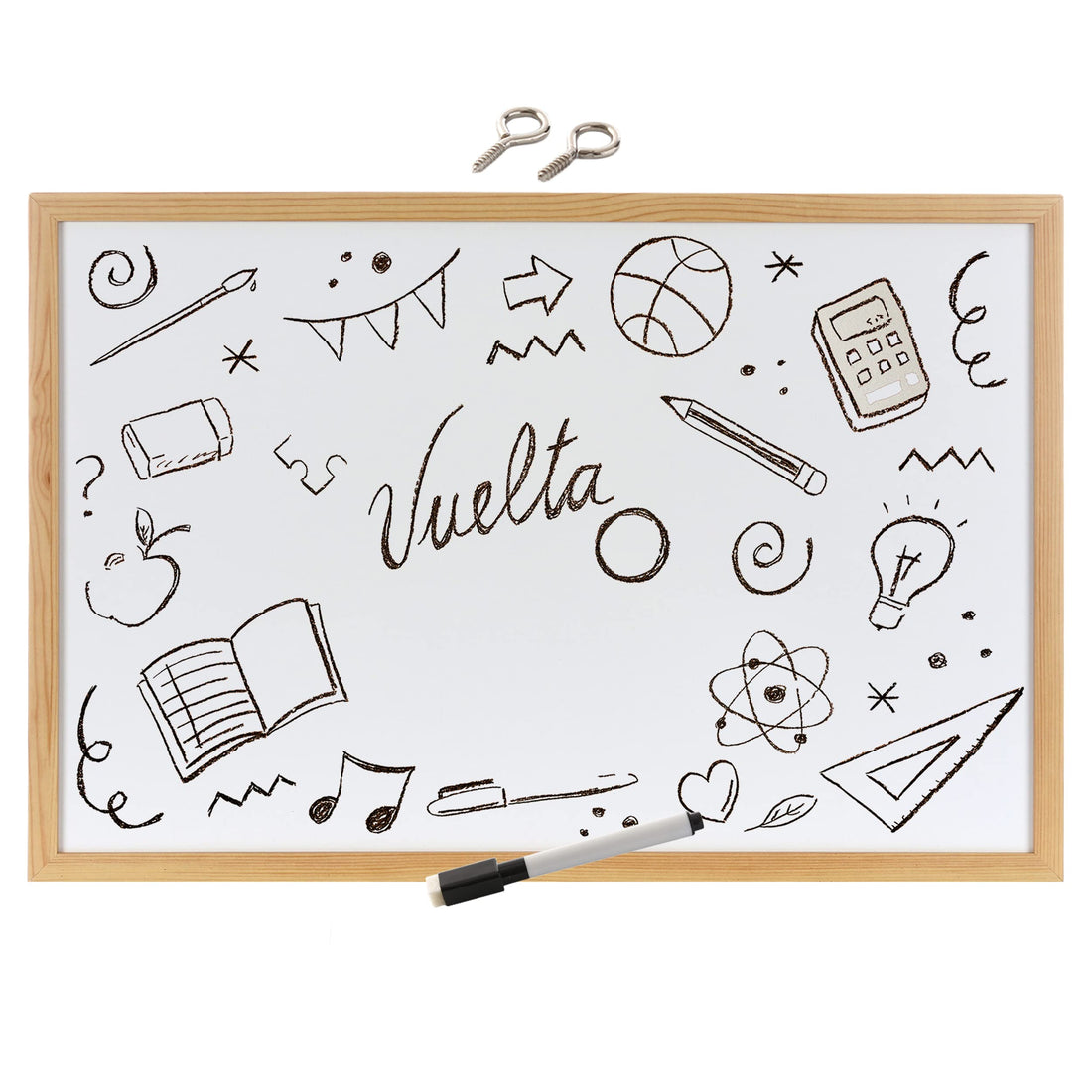 Etrexonline White board with sturdy natural wood frame, ideal for schools, restaurants, cafes, shops, homes and offices, 40 x 60 cm