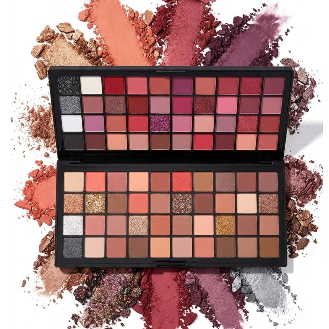 80-Color Professional Eyeshadow Palette, Nude Neutrals with Shimmer and Matte Shades, Dual-Ended Brush, Long-Lasting Formula