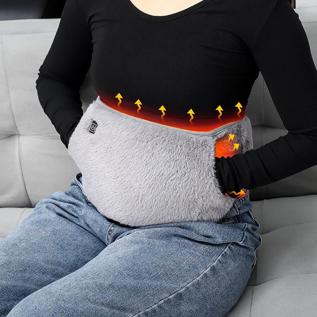 Portable Heating Belt for Waist, Abdomen, Hands, 3 Adjustable Temperature Levels 35-55℃, Soft Washable Fabric, USB Powered, Dollar Import Housewares