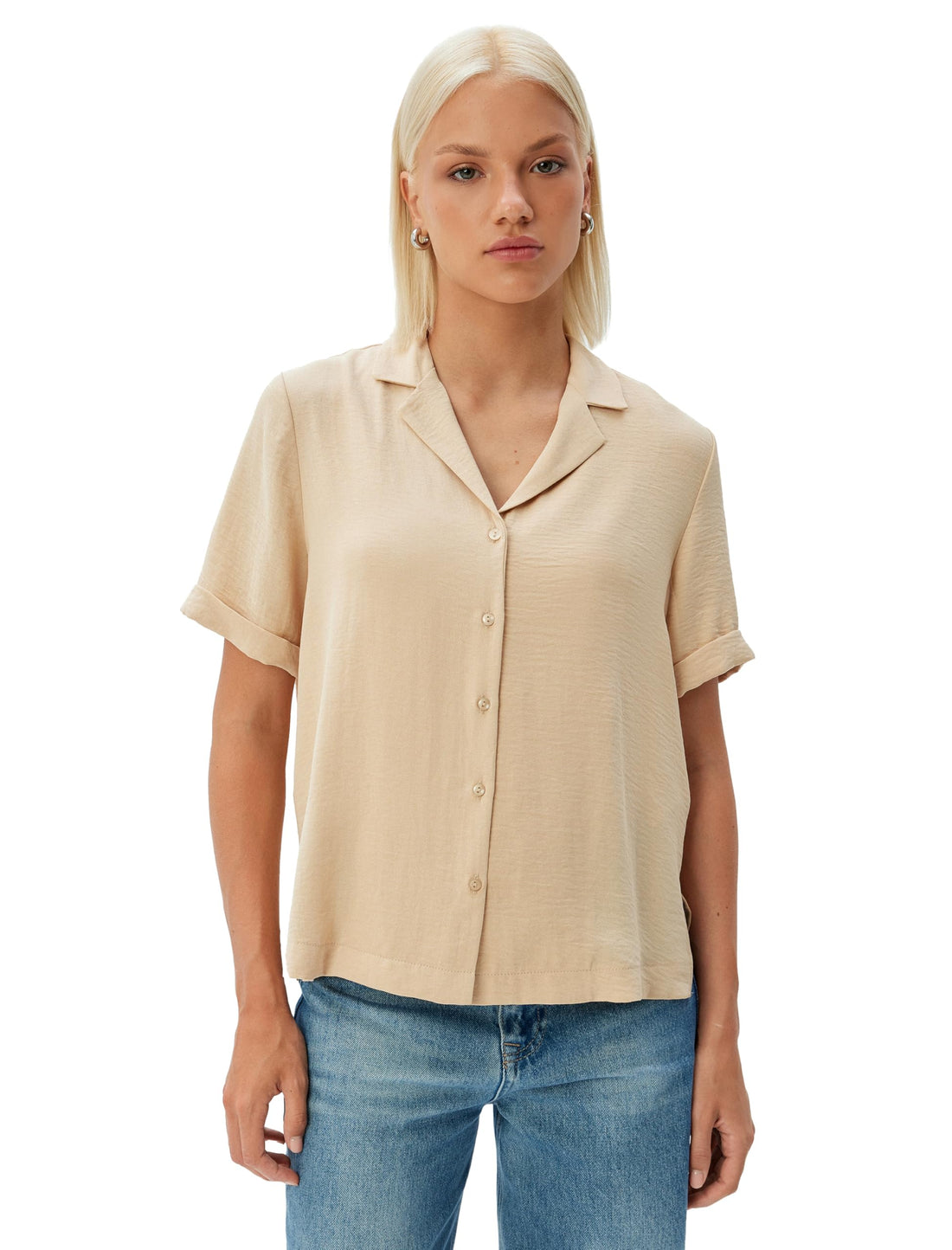 KOTON Womens Short Sleeve Blouse Modern