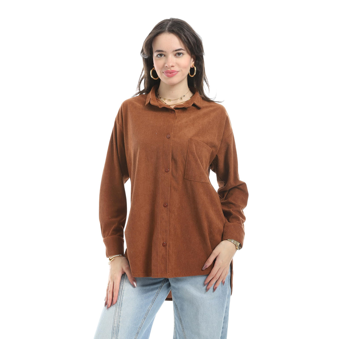 Classic Button-Down Shirt, Women's Long Sleeve, Relaxed Fit, VELVET