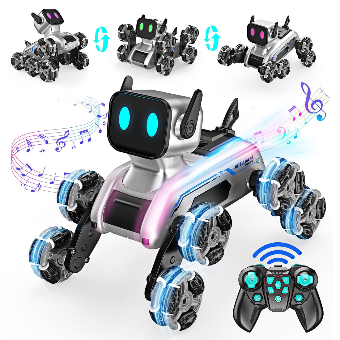 Roboter-Hundespielzeug für Jungen im Alter von 8–12 Jahren, 8WD ferngesteuertes Auto, 2,4 GHz Rc Auto mit Licht und Sound, Spielzeug Geschenke für 6 7 8 9 10 11 12 Jahre alte Jungen