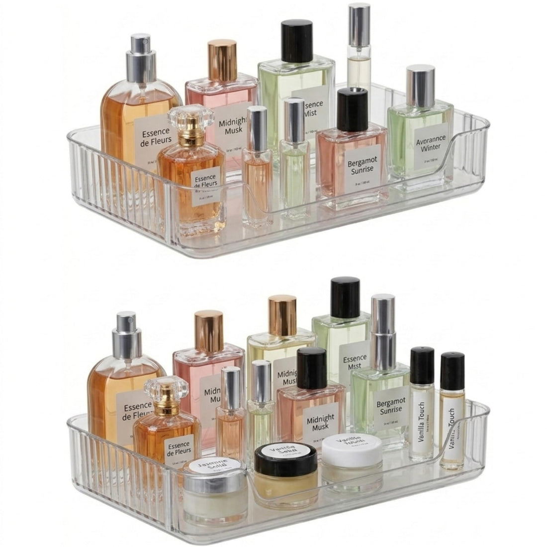 2 Pack Acrylic Stackable Storage Drawers Makeup Organizer, 20% Thicker Clear Bathroom Organizers for Cosmetics, Skin Care, Hair Accessories, Beauty, Vanity, Countertop and Dresser