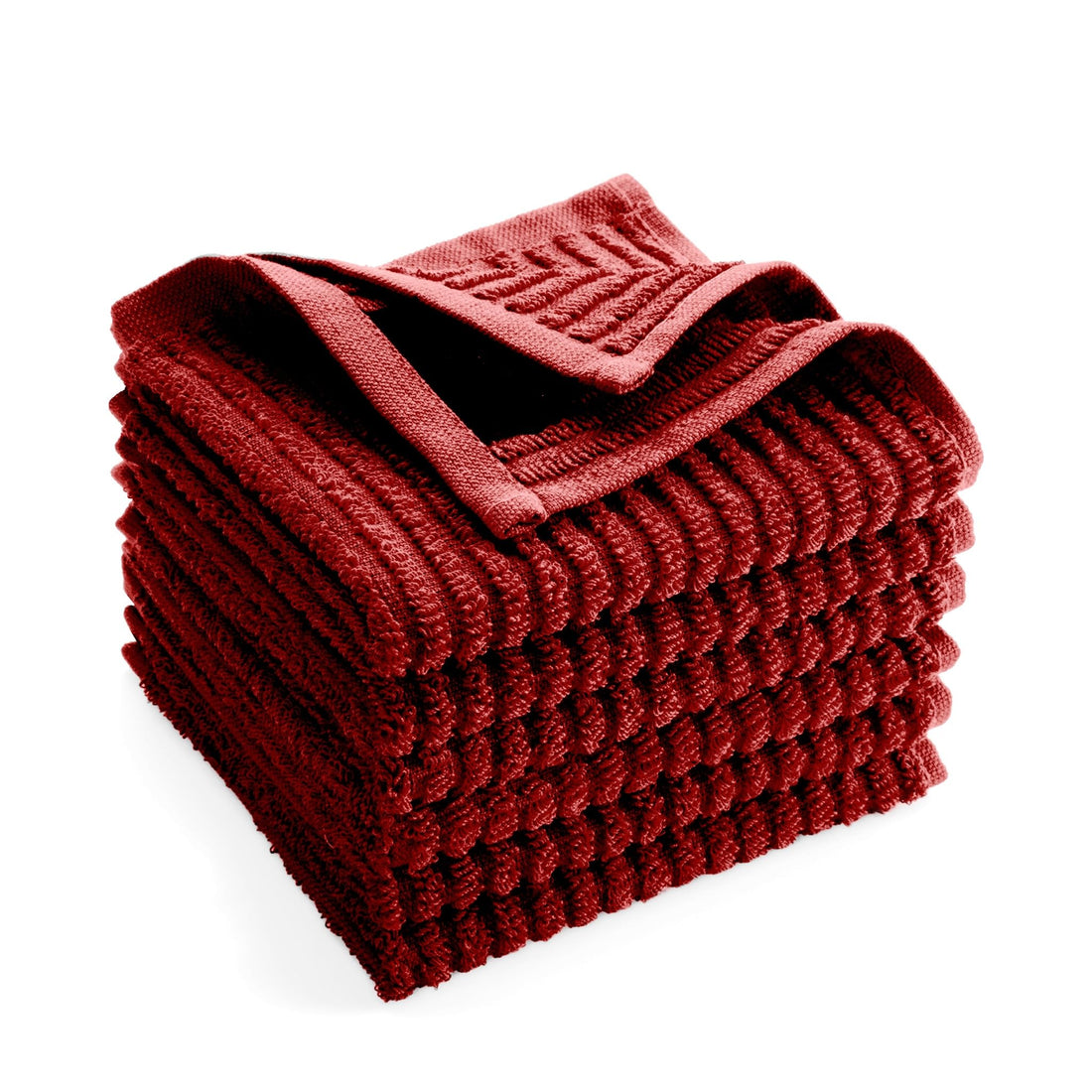 Signoola Multi-Purpose Towel Set Of 4 Pcs 30 x 30 cm Reddish Brown stripe, 100% cotton.