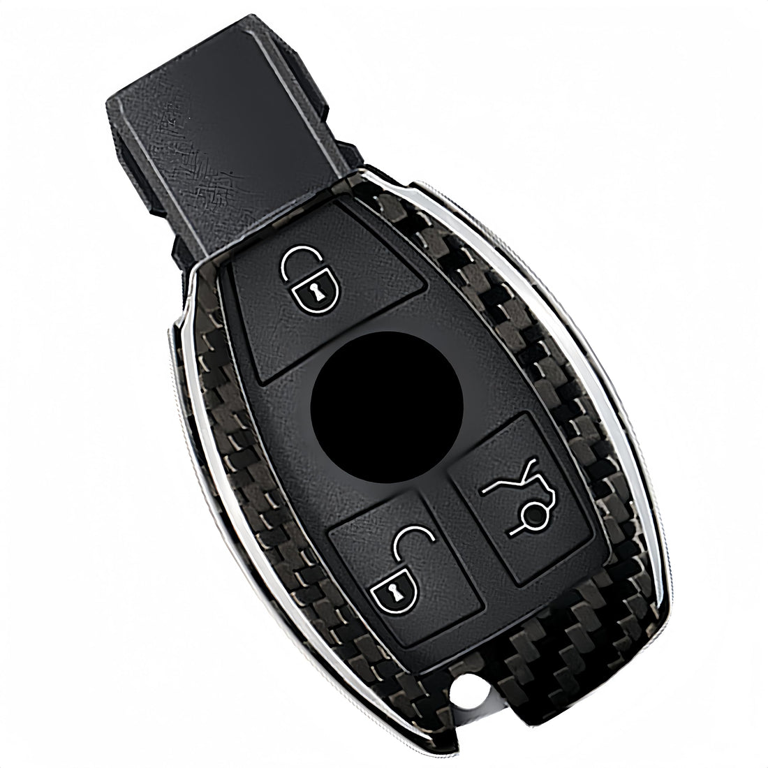 M.JVisun Genuine Carbon Fiber Key Fob Cover for Mercedes-Benz A Class B C E S G M V Class CLA CLS GLA GLC GLE GLK GL GLS SL SLK SLC Viano for Metris Car Remote Key Case for Men Women - Black