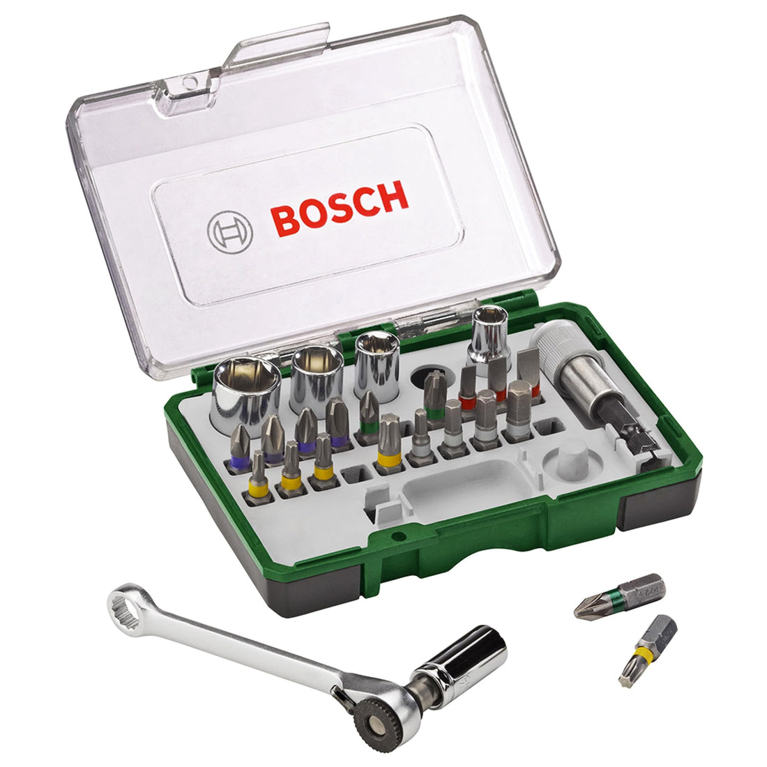 Bosch Screwdriver Bit And Ratchet Set, 27 Pieces