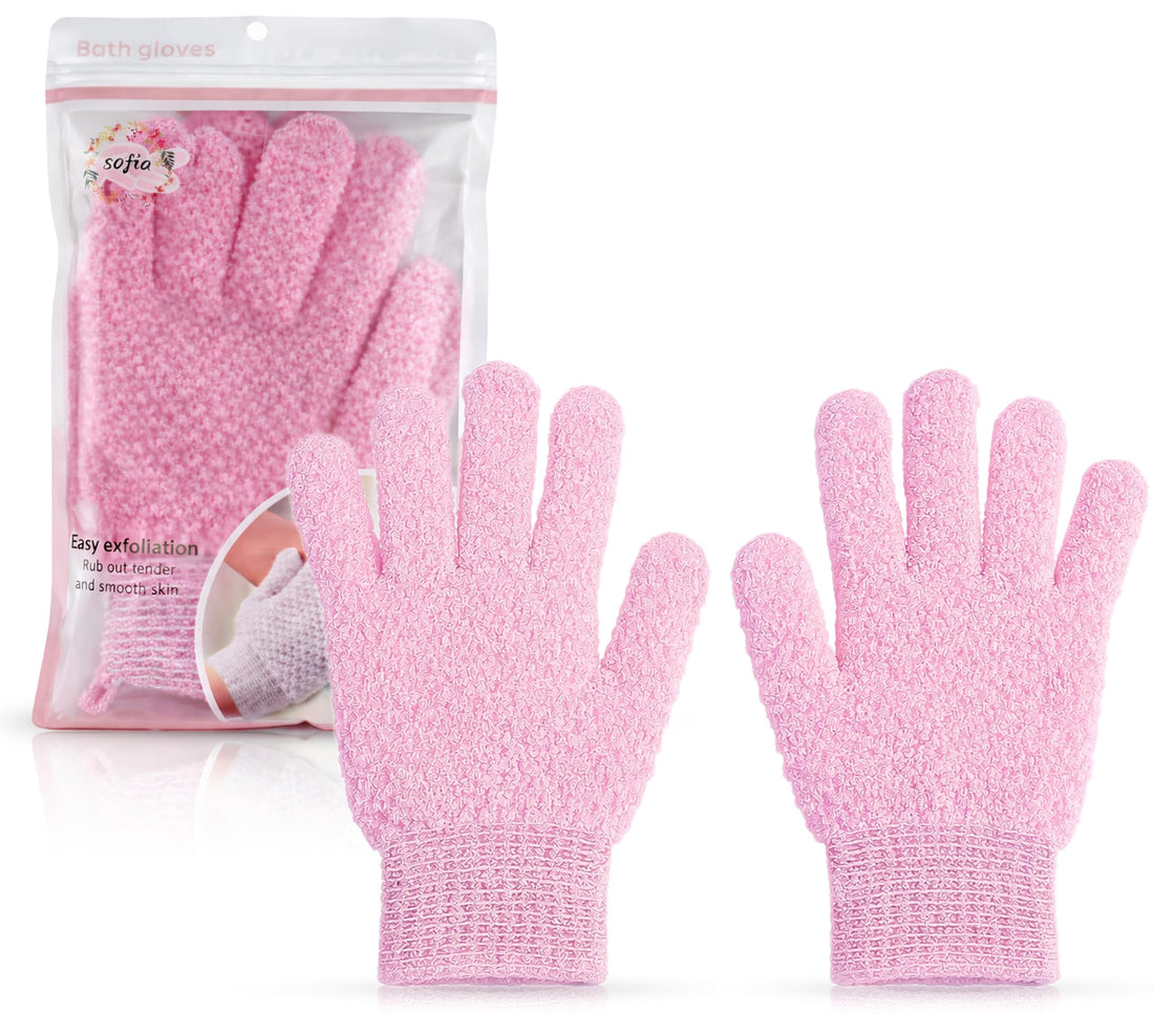 Sofia - Gloves, Exfoliating Gloves For Your Face And Body, Professional Deep Cleansing & Skin Renewal Scrub Mitts, Improves Circulation & Skin Texture