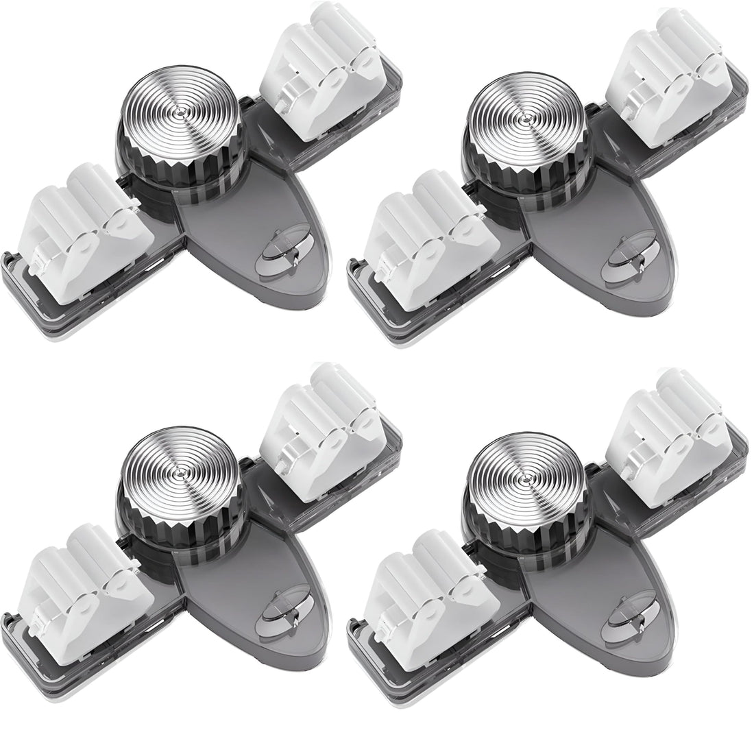Chic Toothbrush Organizer - Sophisticated Design for Easy Setup Without Screws, Maintains Hygiene While Saving Space for Up to 4 Brushes, moisture-resistant for Your Modern Bath Aesthetic (4 قطع)