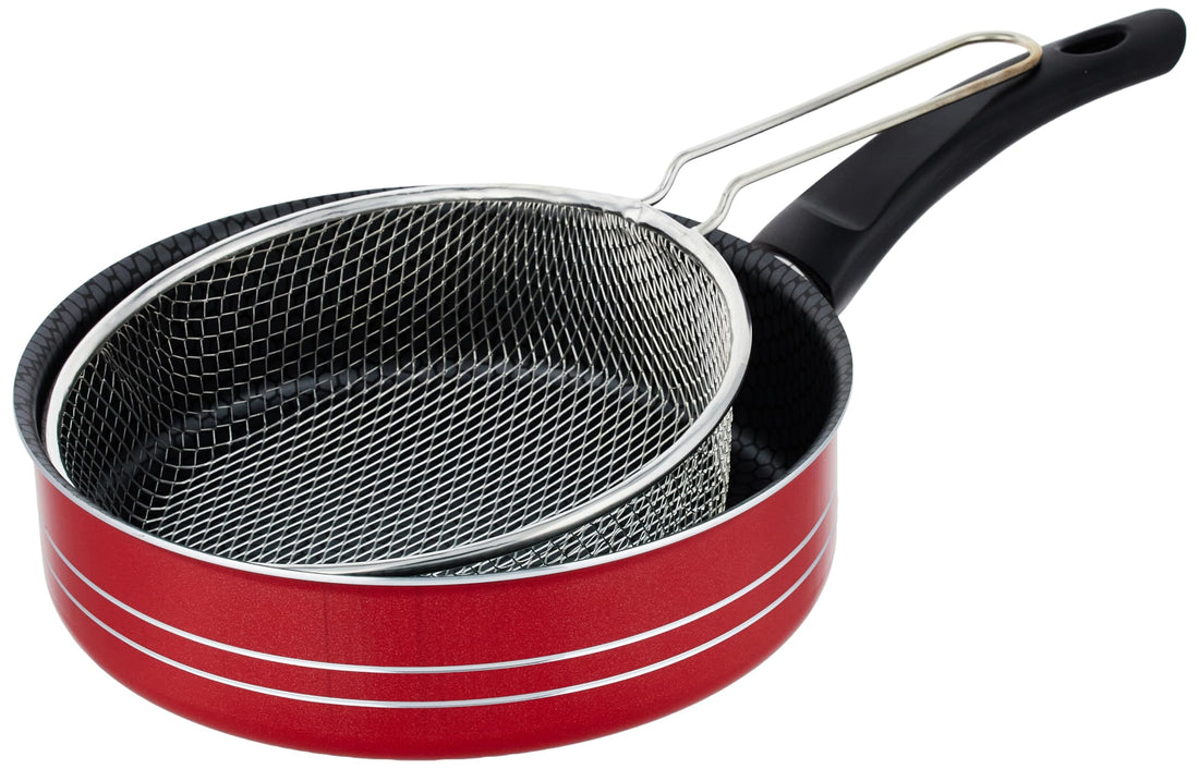 Trueval Teflon frying pan size 24 + roasting refinery red fpr24r