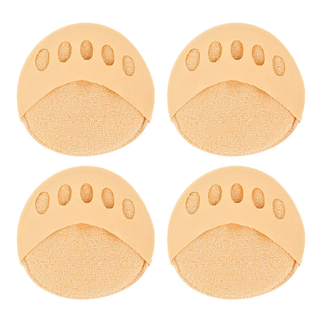 WLLHYF 2 Pair Honeycomb Fabric Forefoot Pads Metatarsal Pad Ball of Foot Cushions Prevention Pain Non-Slip Reusable Relief Feet Sweat Pads for Women Men Unisex Various Shoe Types (Skin)