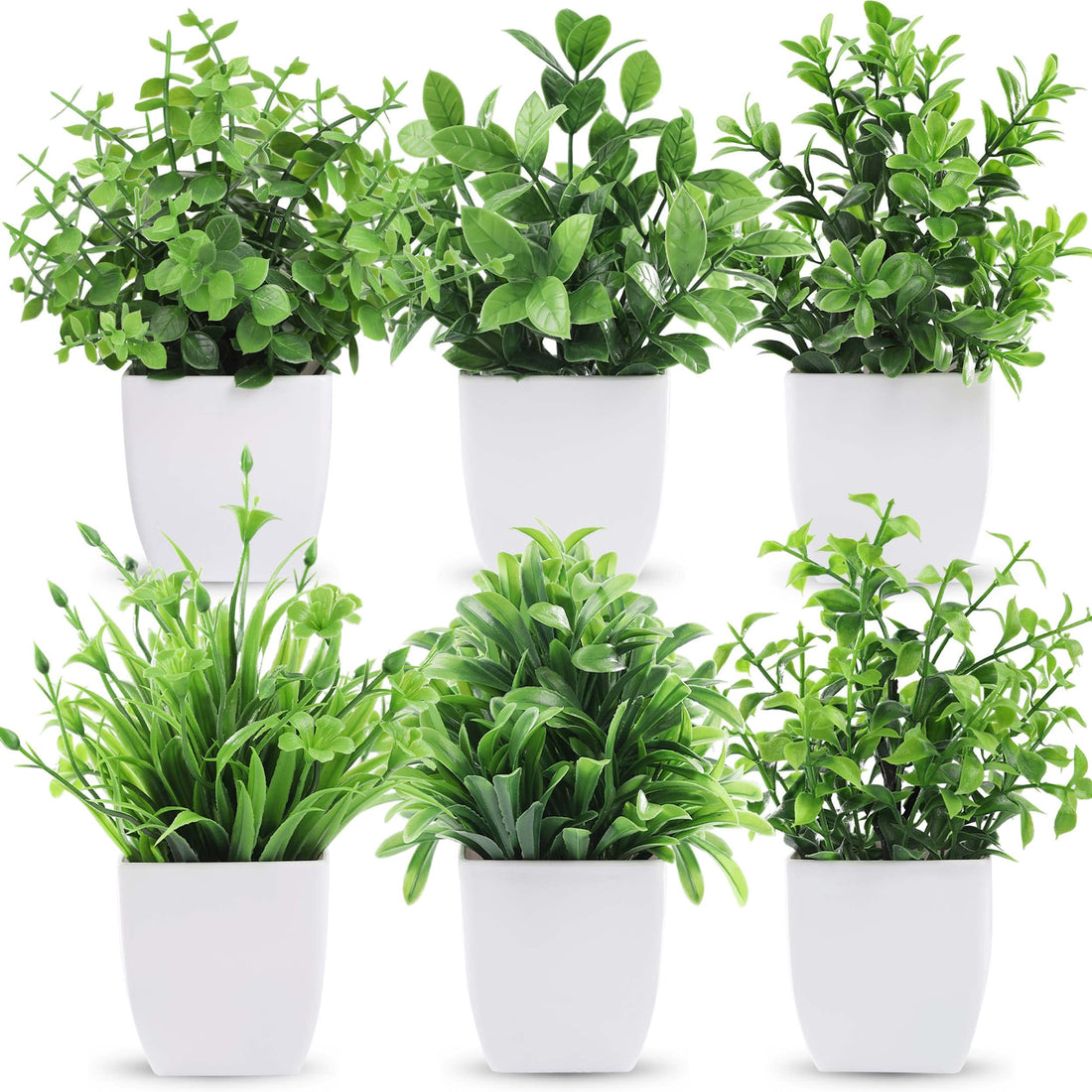 Der Rose 6 Pack Artificial Plants Small Fake Plants Outdoor Home Decor Farmhouse Bathroom Shelf Decor
