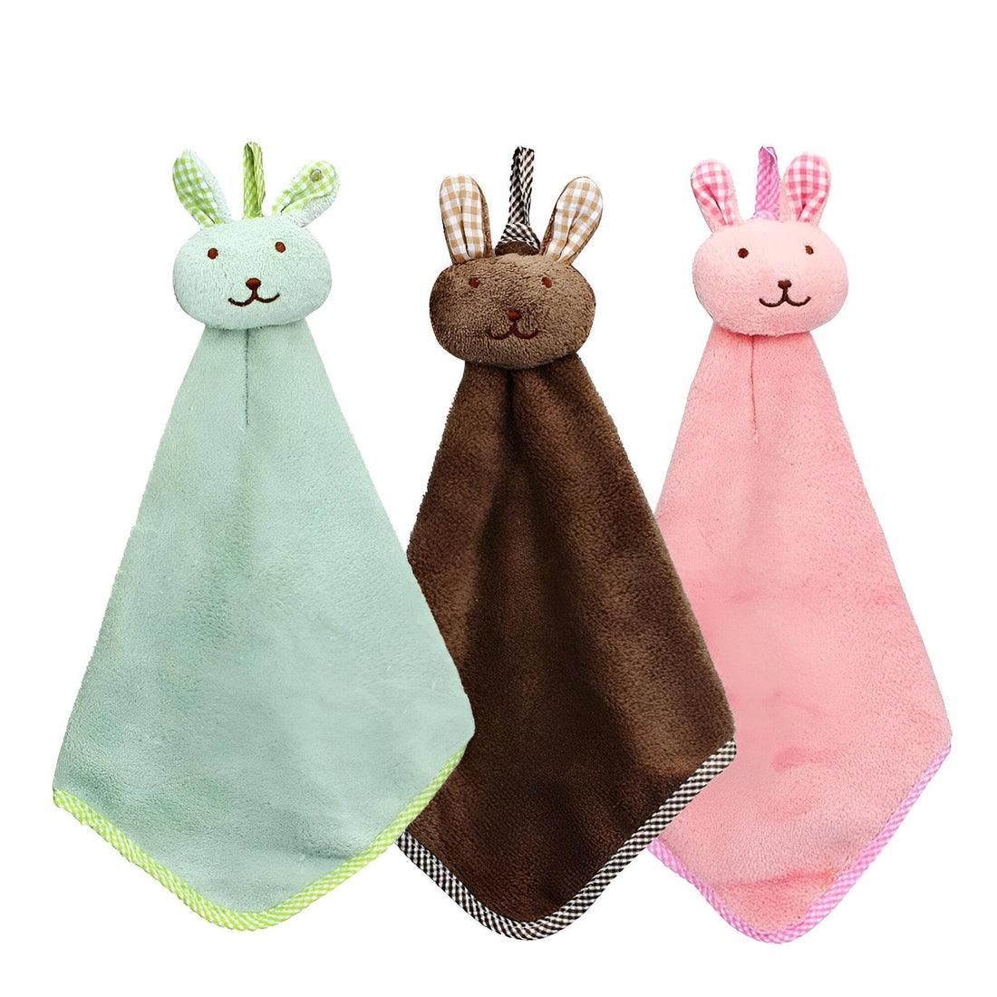 Microfiber Towel Set - A versatile set of quick-drying washcloths with hanging eyelets, ideal for kitchen or bathroom use, combining practicality with cute designs. (3 piece of the color shown)