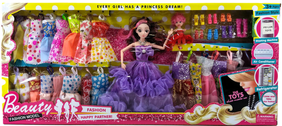 Beauty Fashion Model Doll Toy Figure, Plastic, for Girls Ages 3 and Up