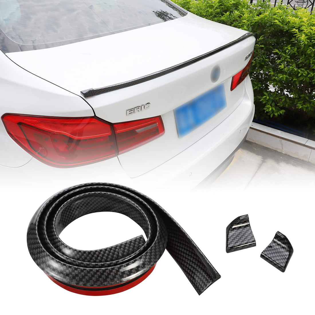 TOMALL Car Trunk Spoiler, Car Roof Lip Kit, Universal Car Body Decorative Strip 4.9ft / 1.5m (Carbon Fiber)